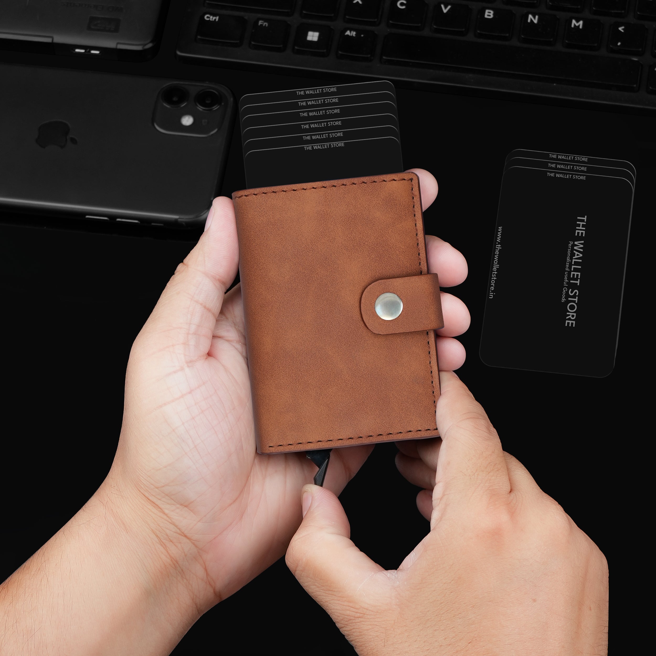 Prestige RFID Protected Wallet Card Holder - Tan