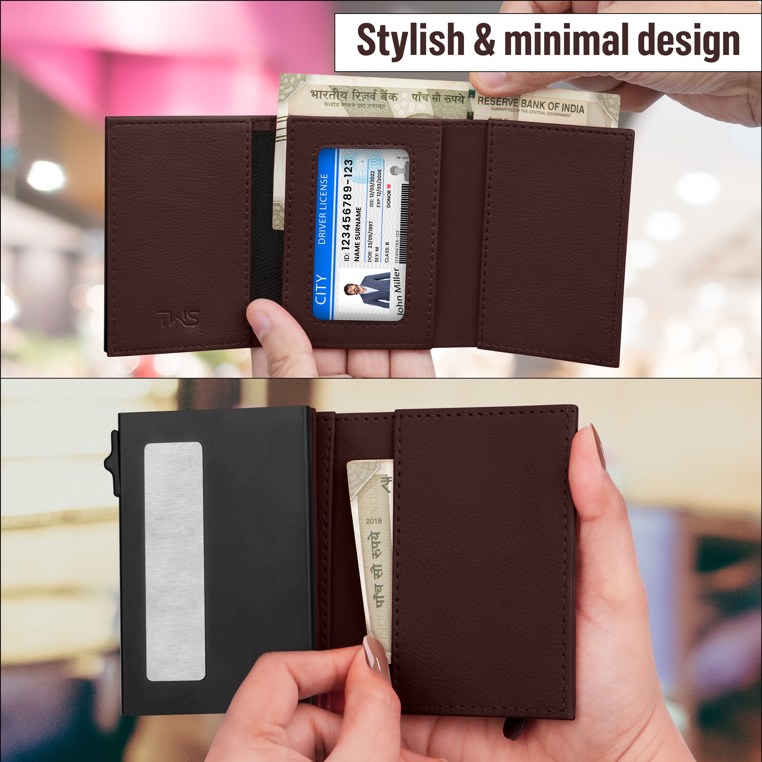 Urban Pop RFID Protection Wallet Cardholder - Brown