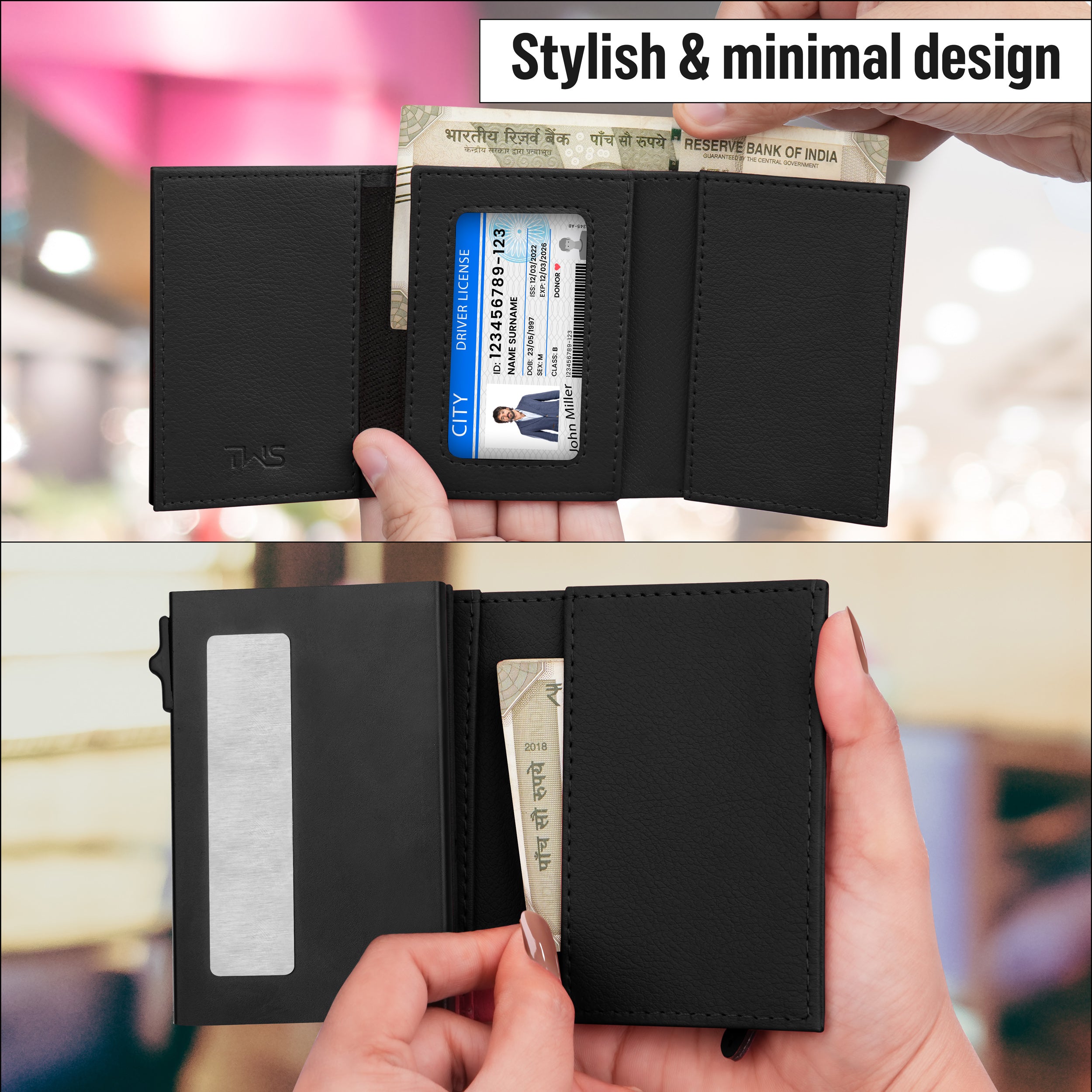 Urban Pop RFID Protection Wallet Cardholder - Black