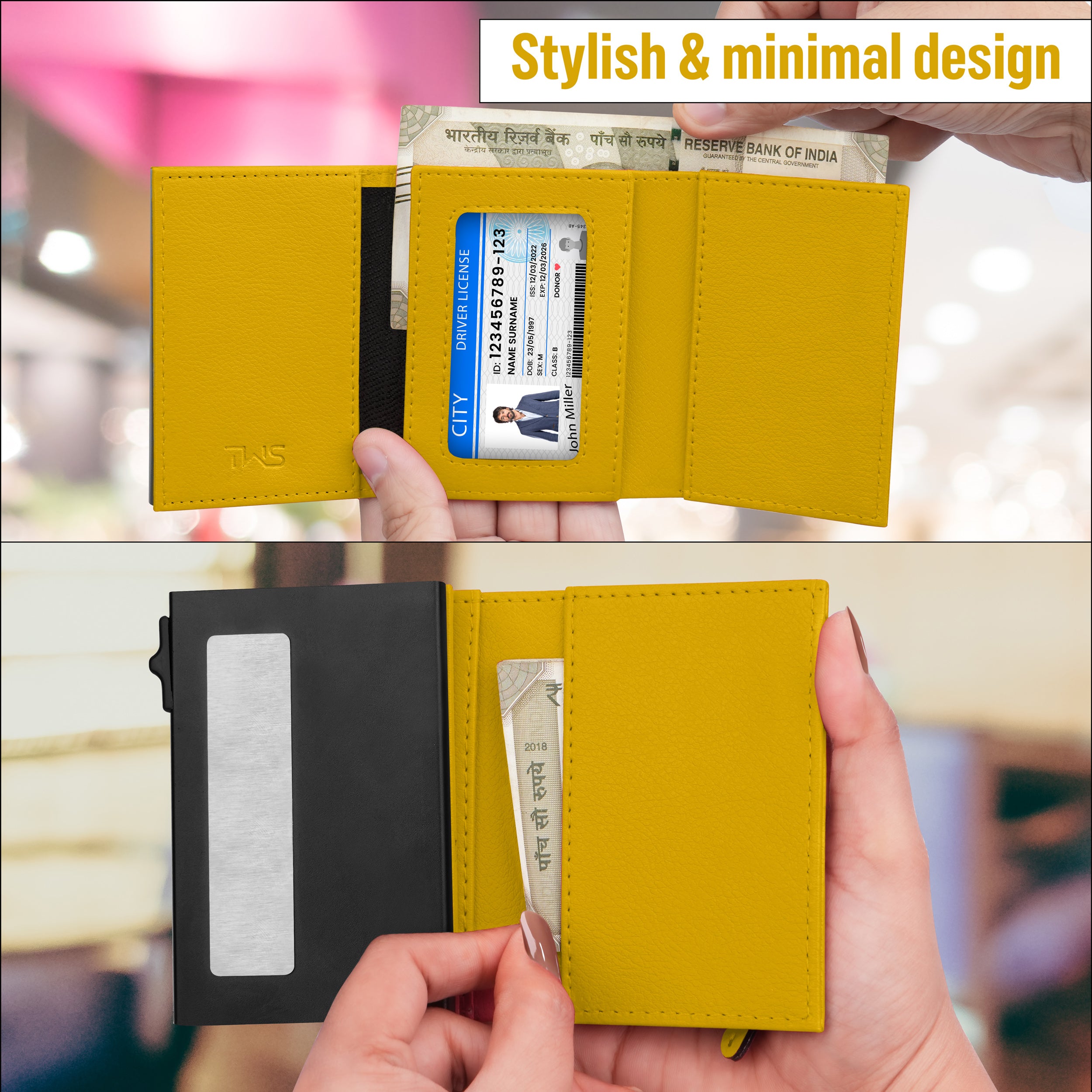 Urban Pop RFID Protection Wallet Cardholder - Yellow