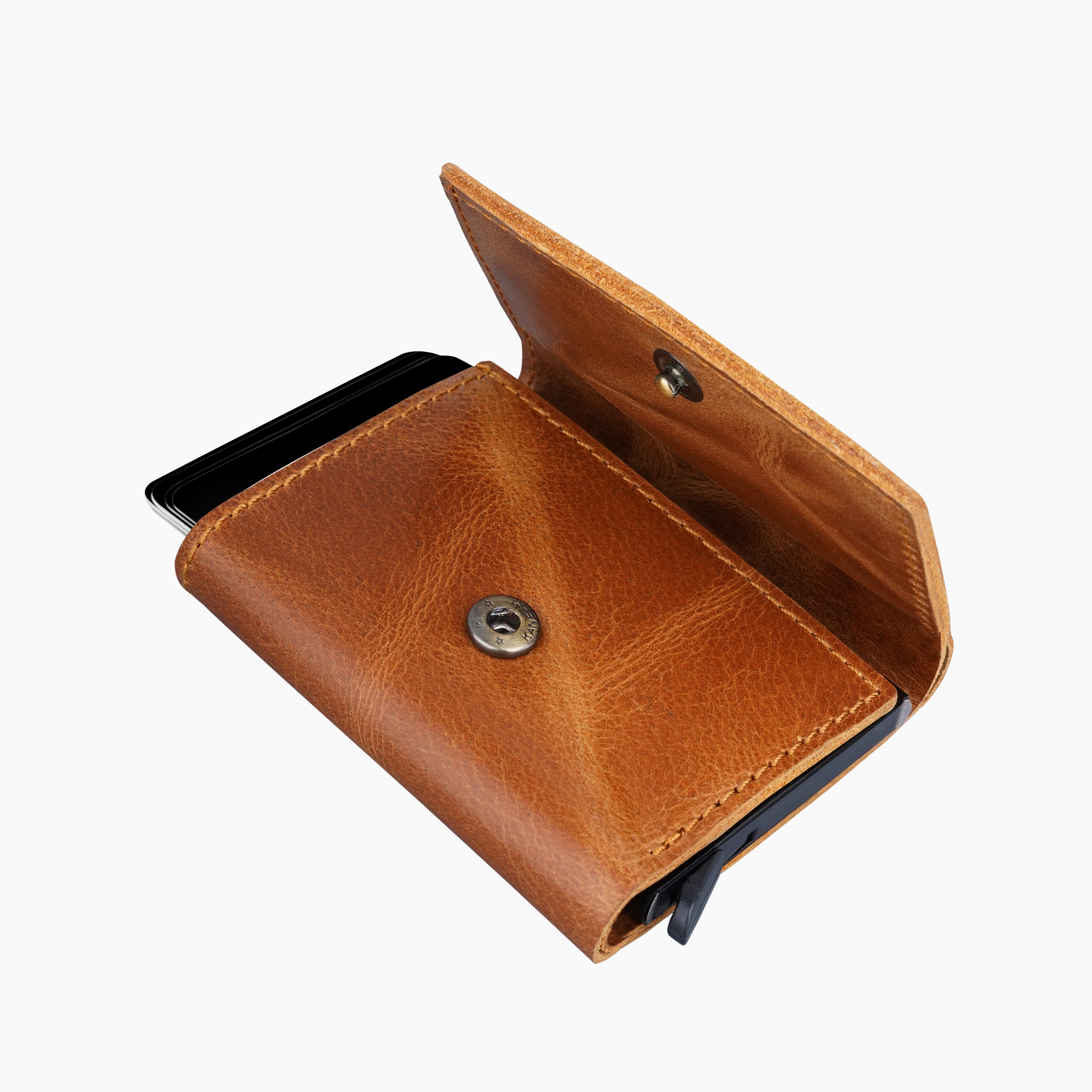 Ranger Genuine Leather RFID Protected Wallet Card Holder - Tan