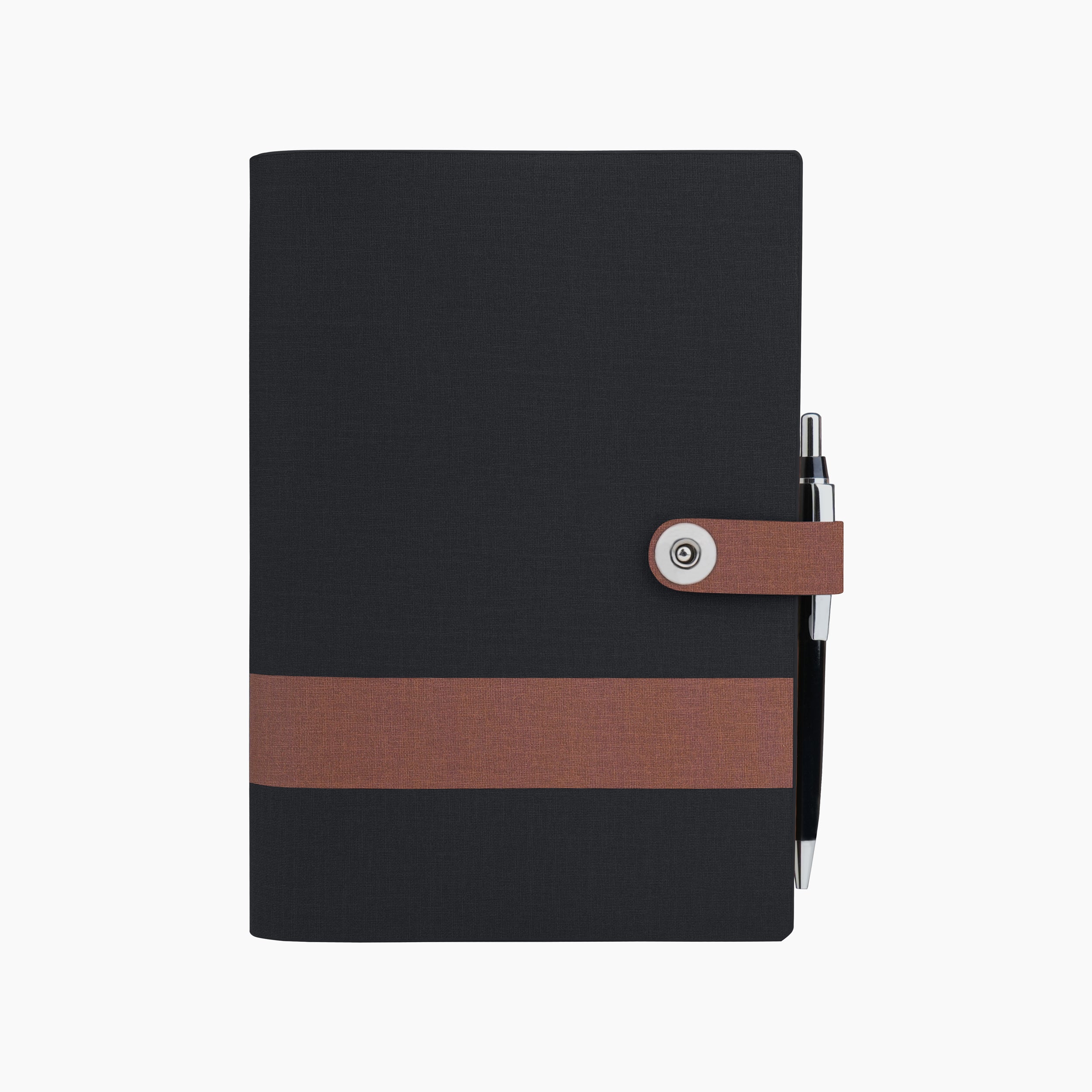 Shadow Line Leather Diary & Pen Gift Set - Black & Brown