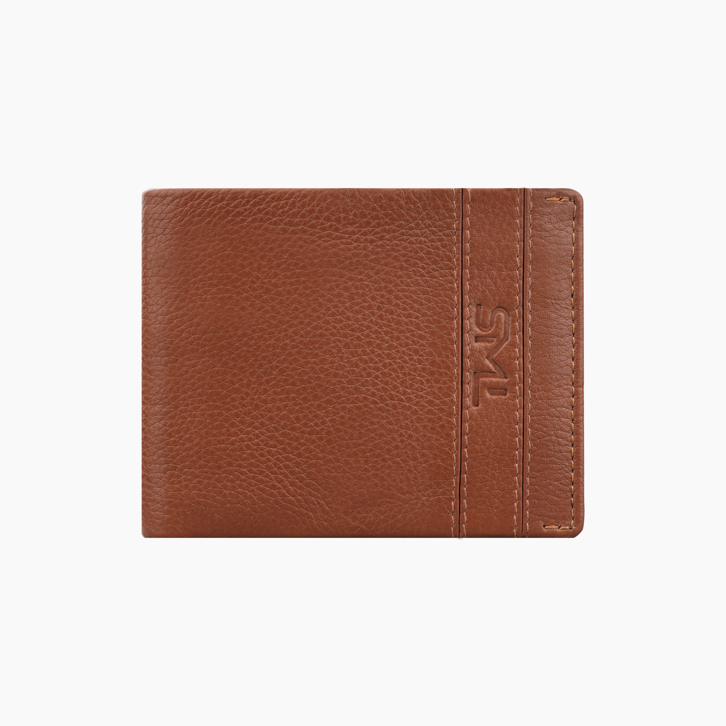 Noble Stripes Leather Wallet For Men - Tan