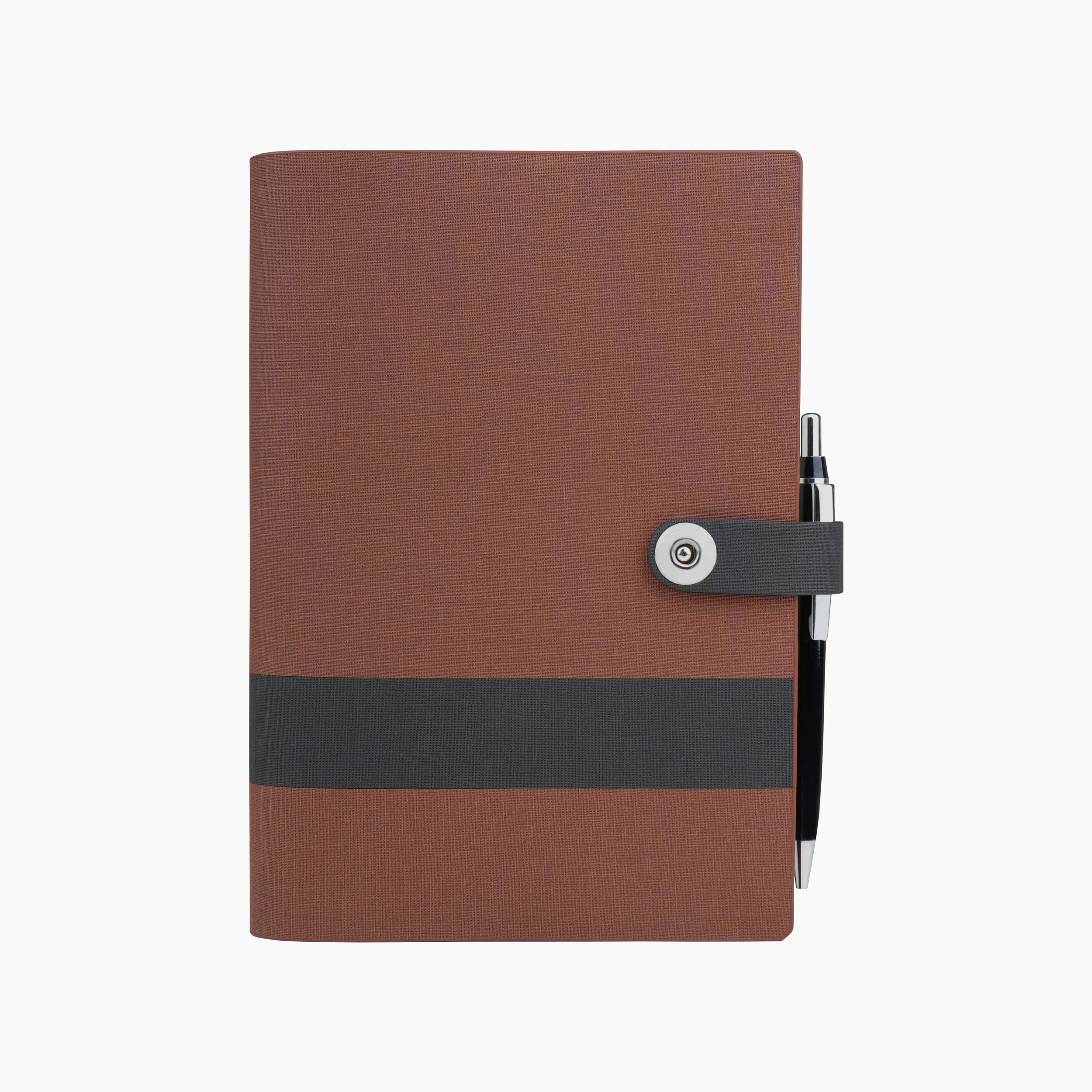 Shadow Line Leather Diary & Pen Gift Set - Brown & Black