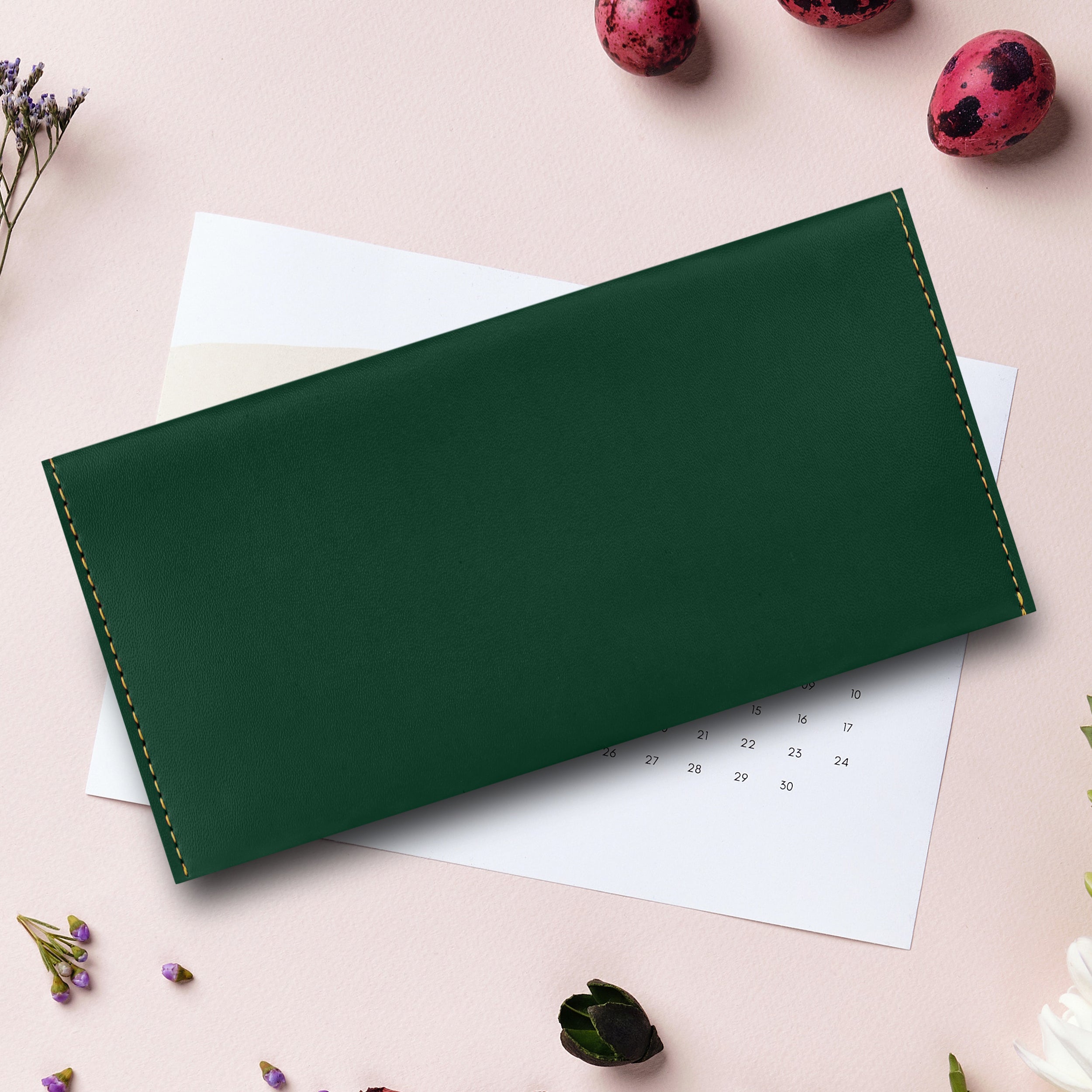 Personalized Charmed Essence Envelope Clutch With Name & Charm - Green