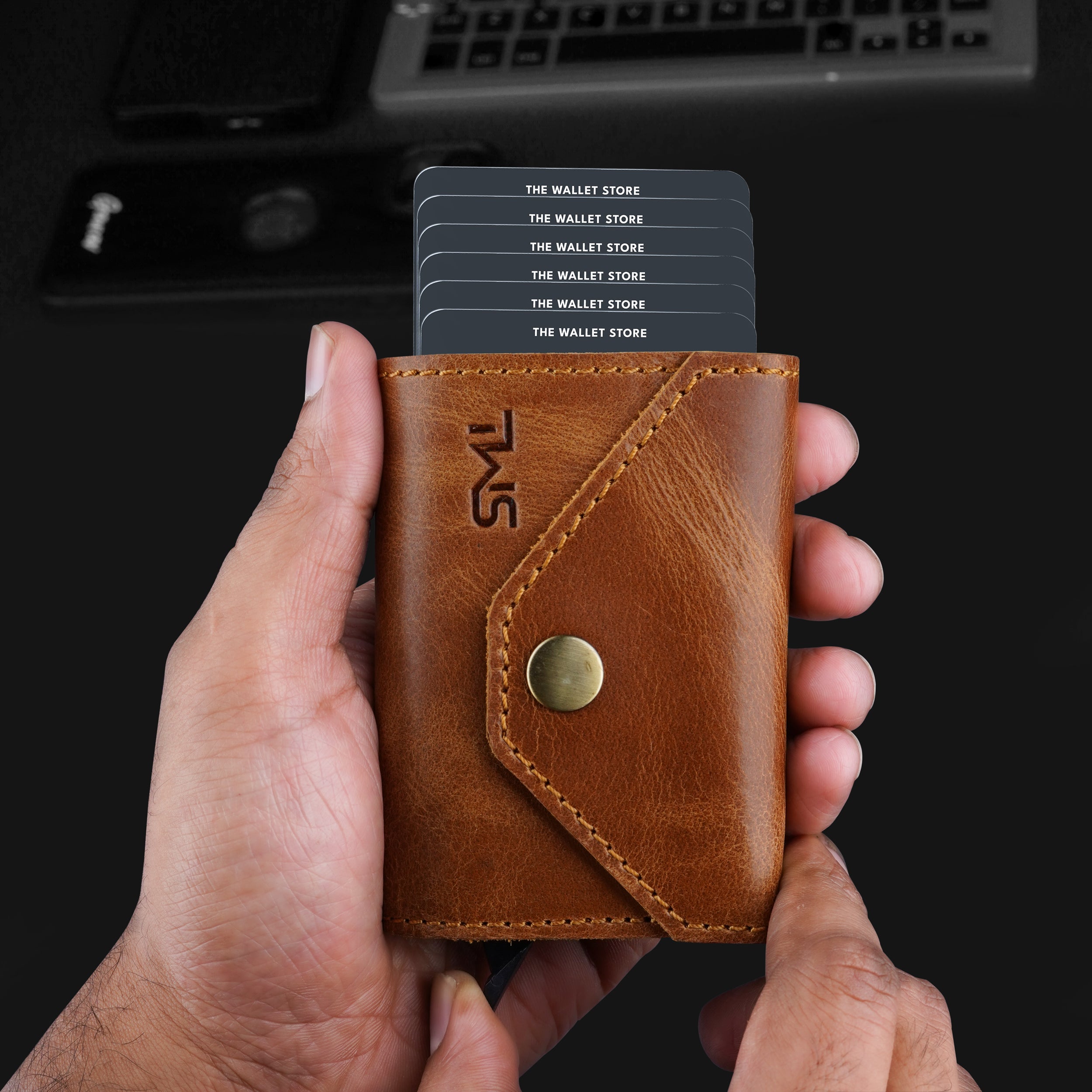 Trailblazer Genuine Leather RFID Protected Wallet Card Holder - Tan