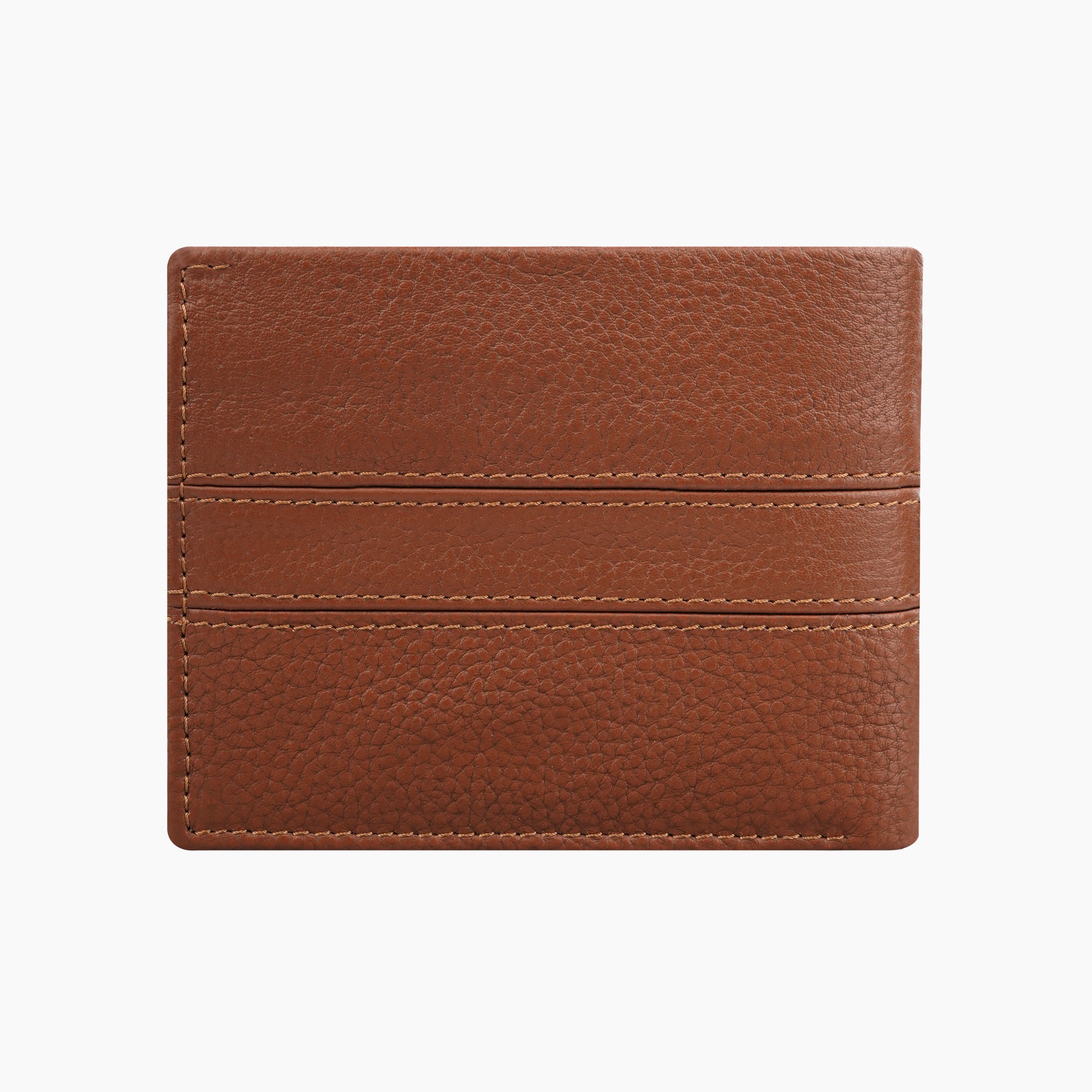 Twin Stripe Elegance Leather Wallet For Men - Tan