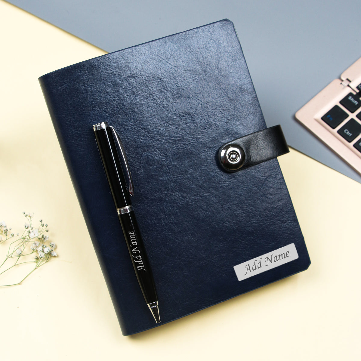 Personalized Diary With Card Holder & Pen - Gift For Corporate Employee-  Personalized Corporate Gifts - Customised Diary - VivaGifts