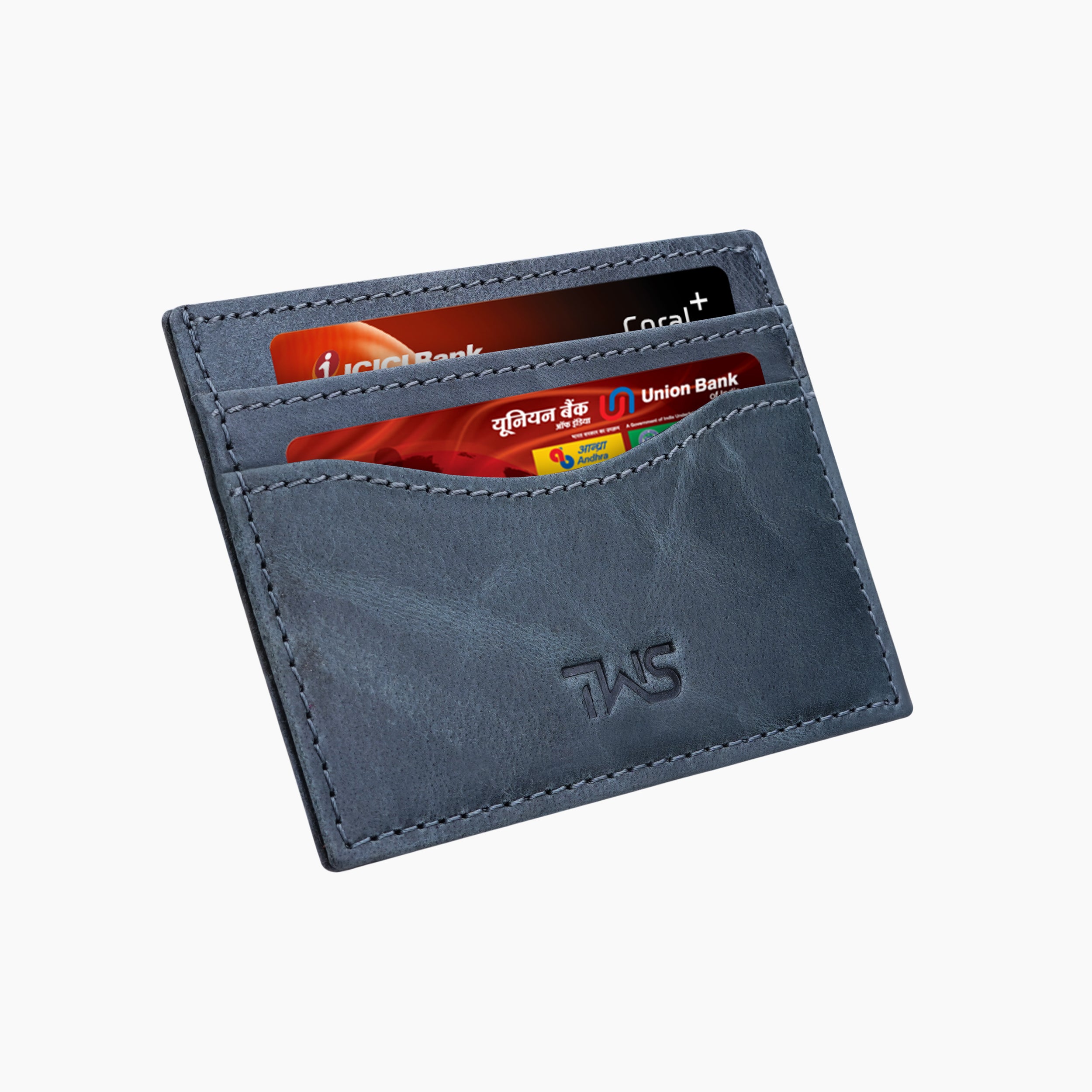 Minimalistic Genuine Leather Card Holder - Grey