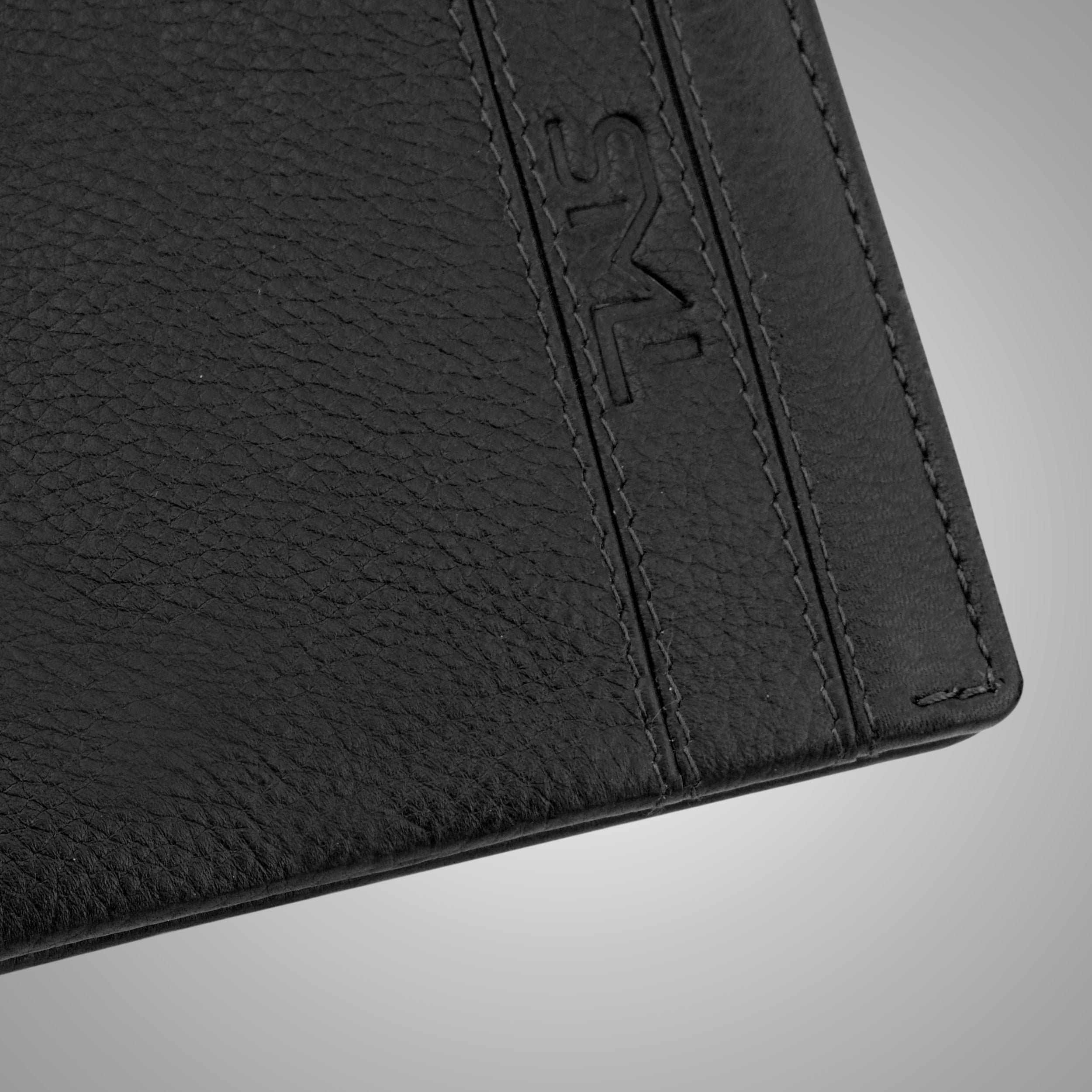 Noble Stripes Leather Wallet For Men - Black