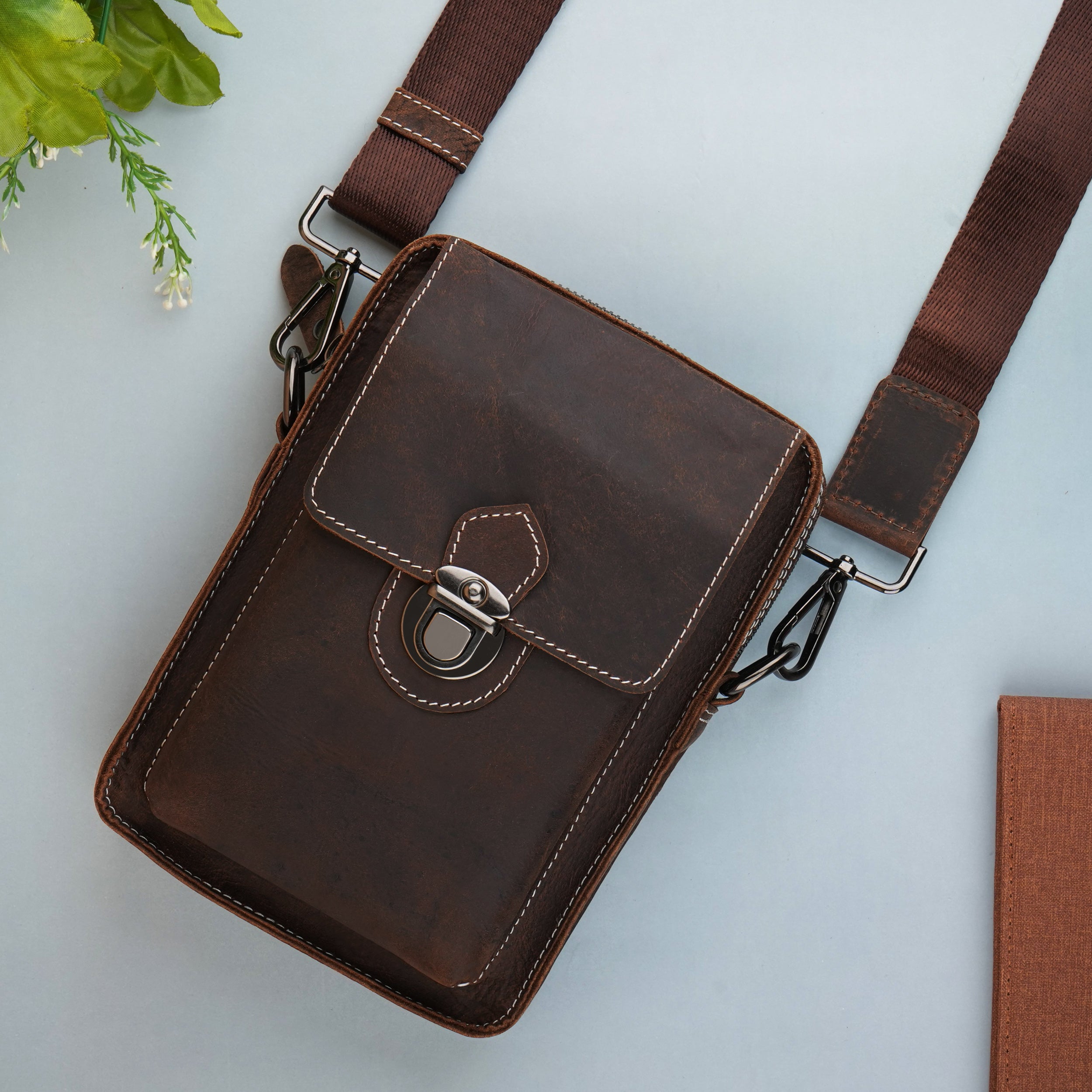 Cross Trail Genuine Leather Crossbody Unisex Sling Bag