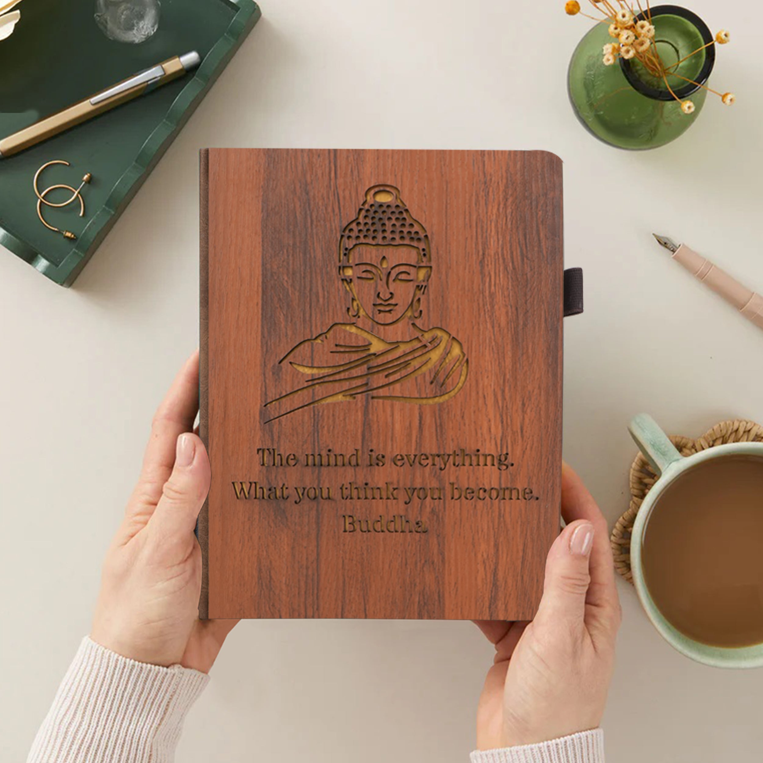 Buddha Wisdom Wooden Notebook