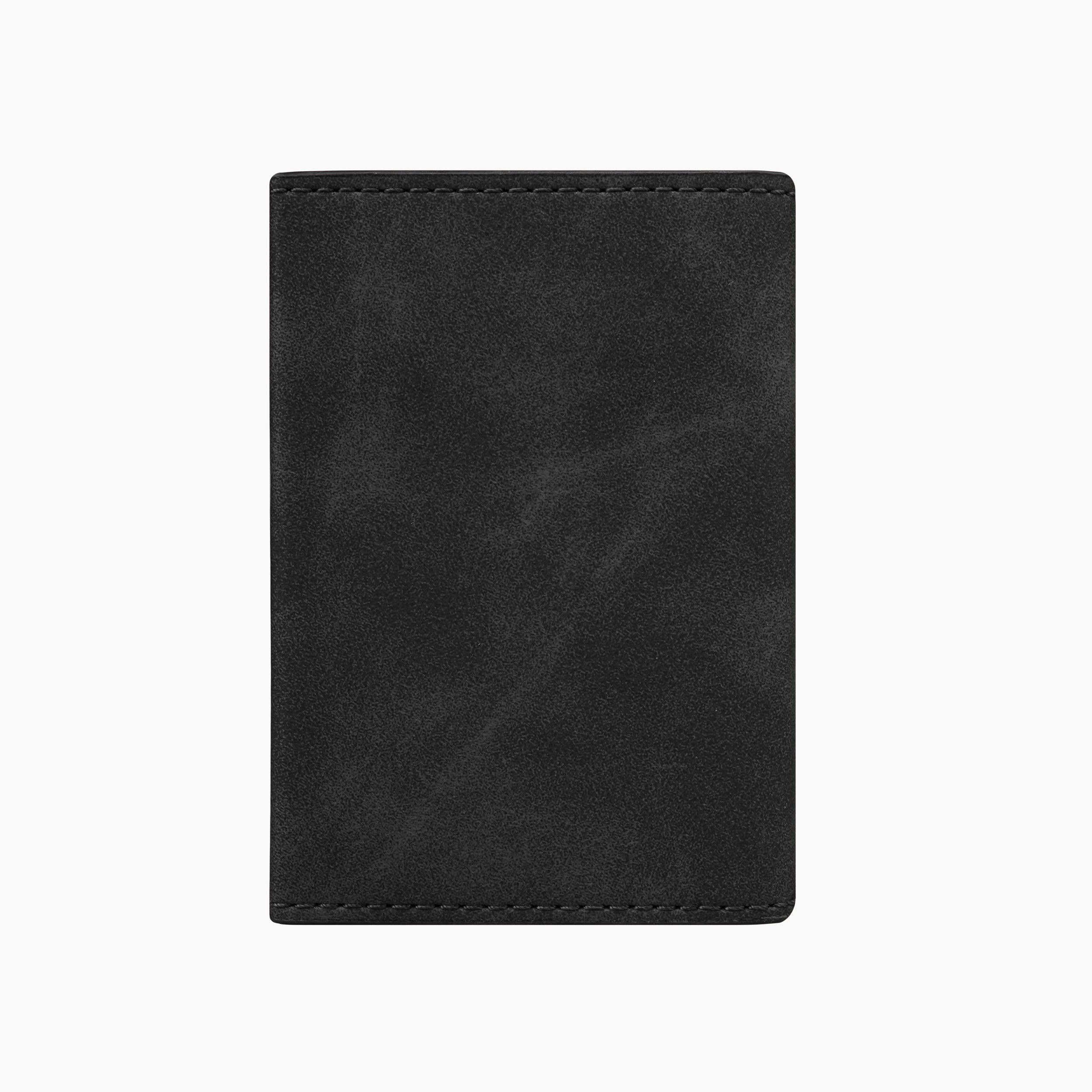 Magna Suede Vegan Leather Cardholder - Black