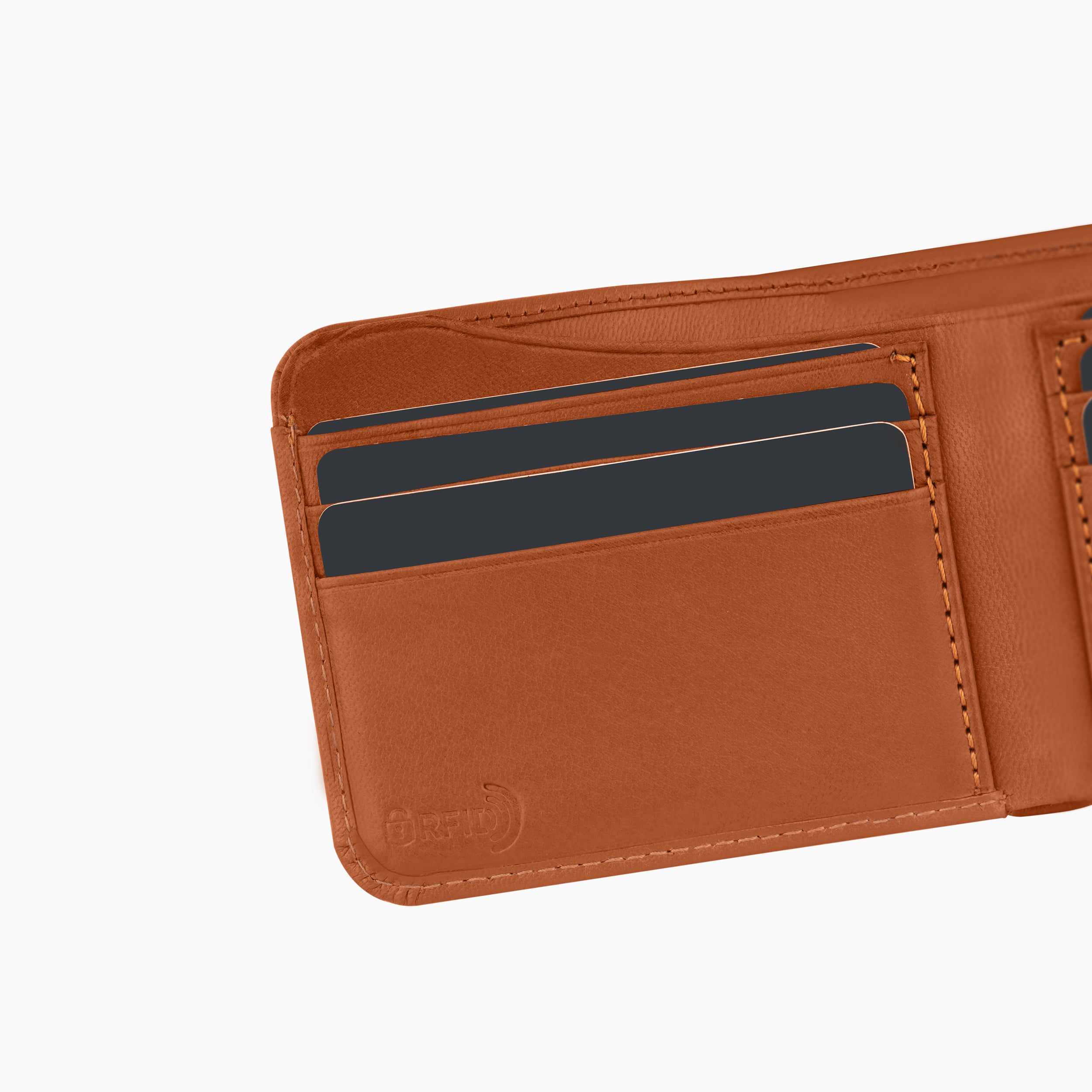 Pure Slim RFID Protected Leather Wallet For Men - Tan