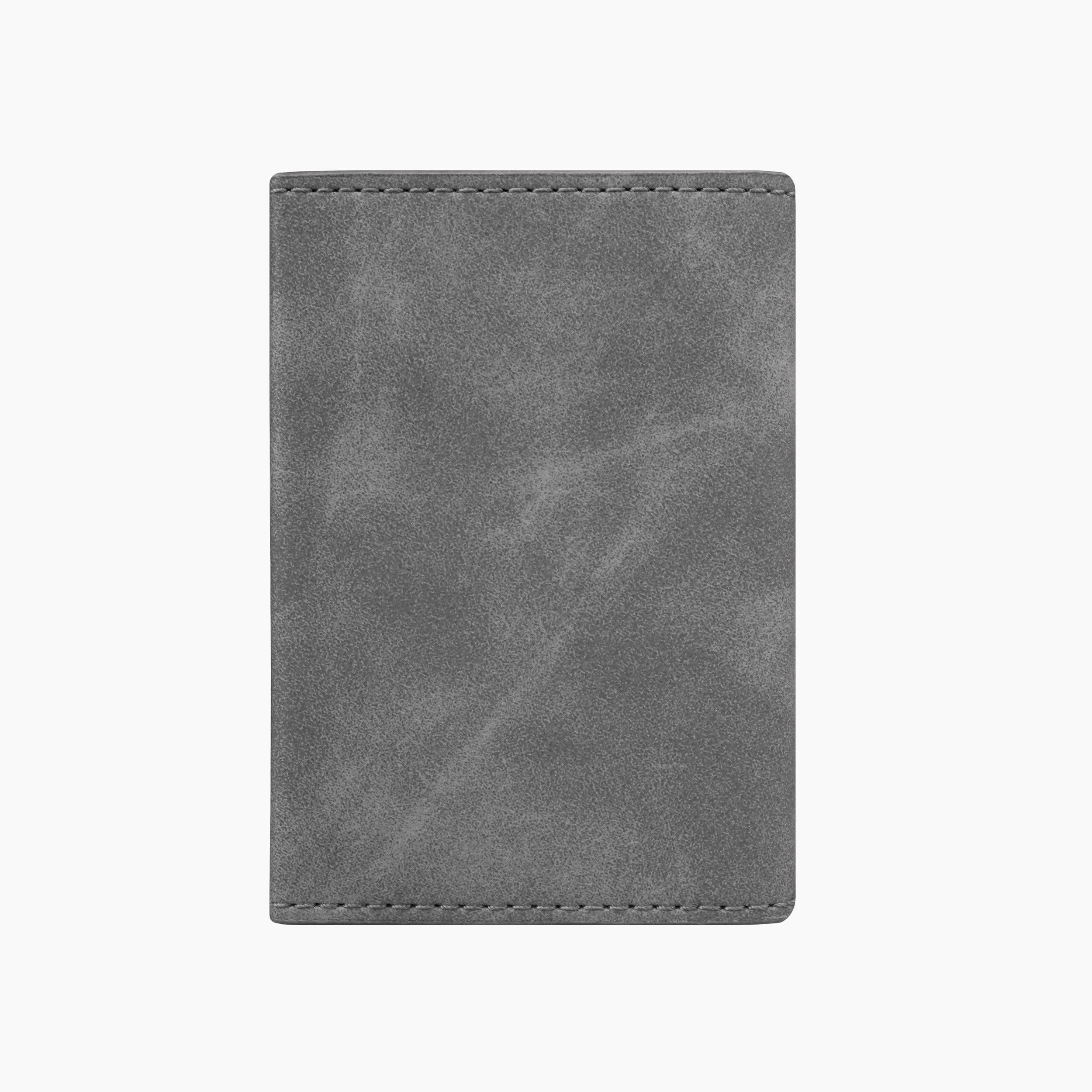 Magna Suede Vegan Leather Cardholder - Grey