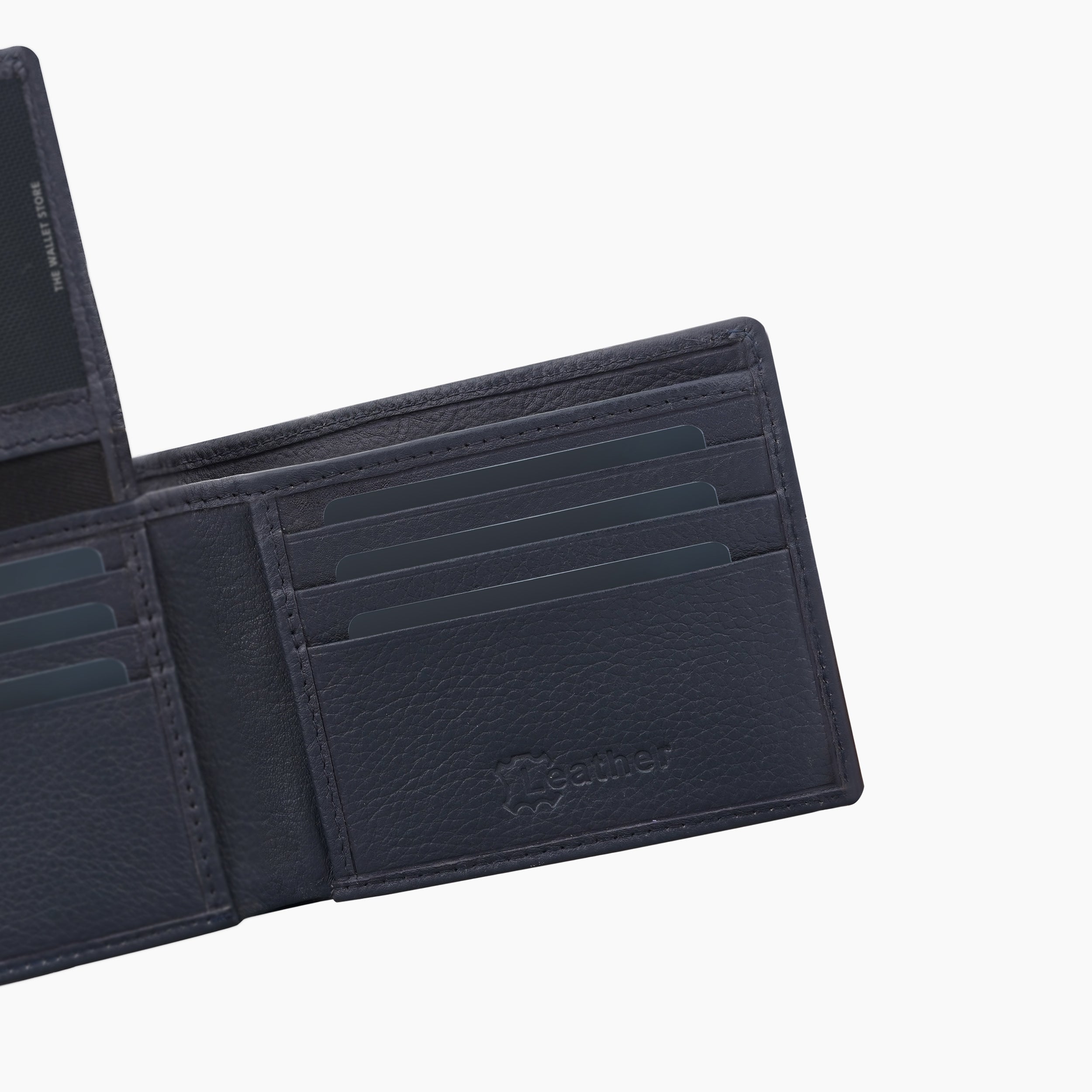 Twin Stripe Elegance Leather Wallet For Men - Grey