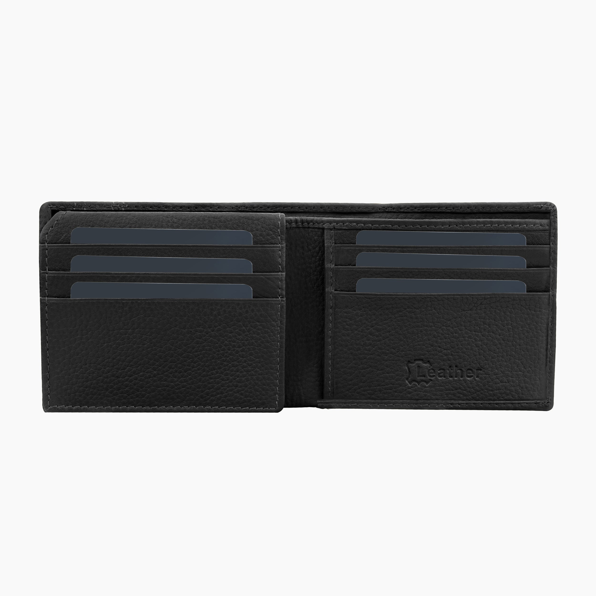 Noble Stripes Leather Wallet For Men - Black