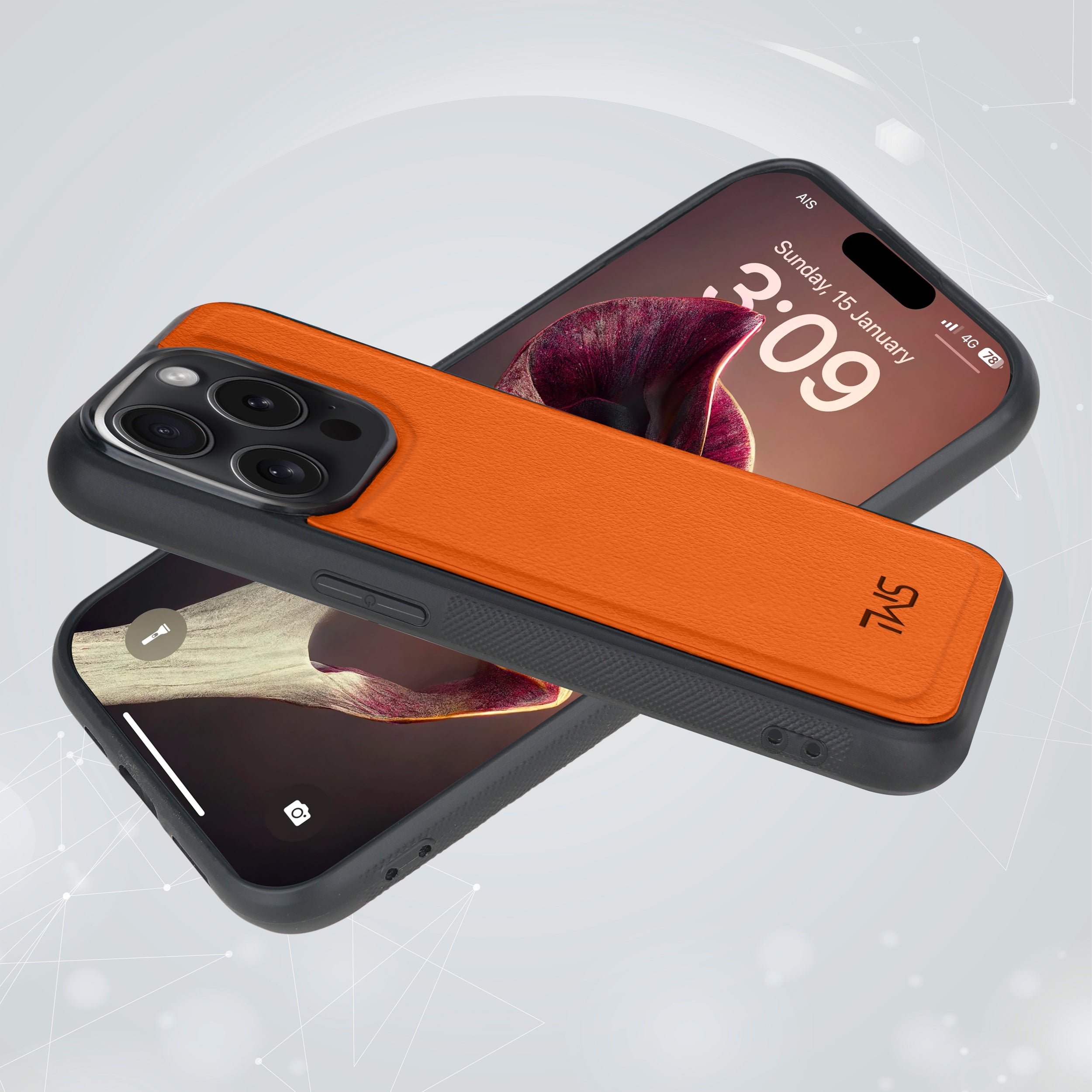 Premium Vegan Leather iPhone Case Cover - Orange