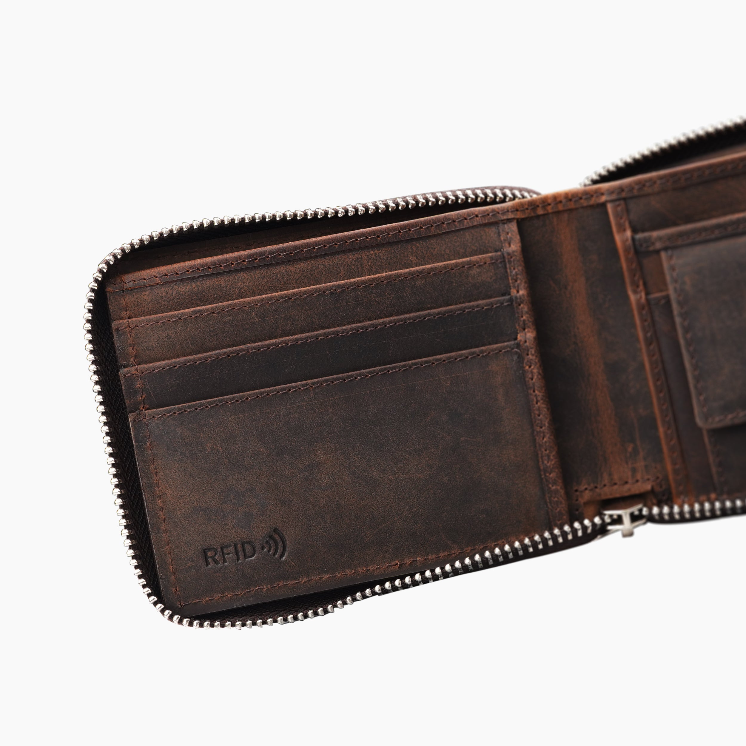 Majestic Genuine Leather Zipper Wallet For Men