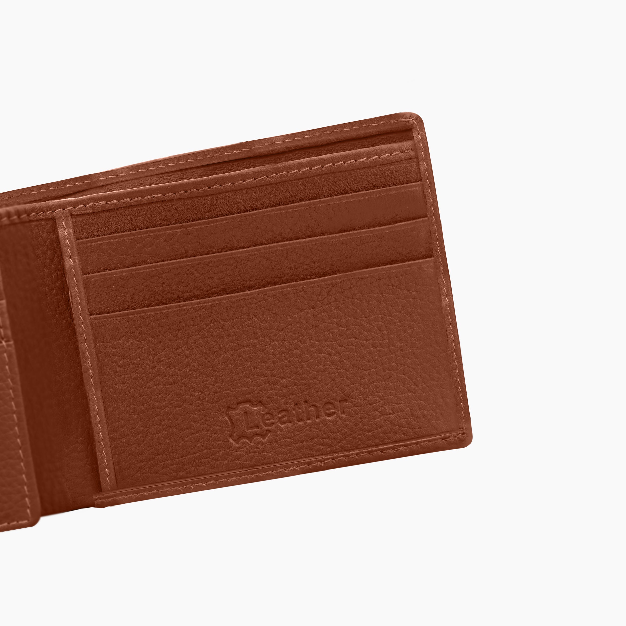 Noble Stripes Leather Wallet For Men - Tan