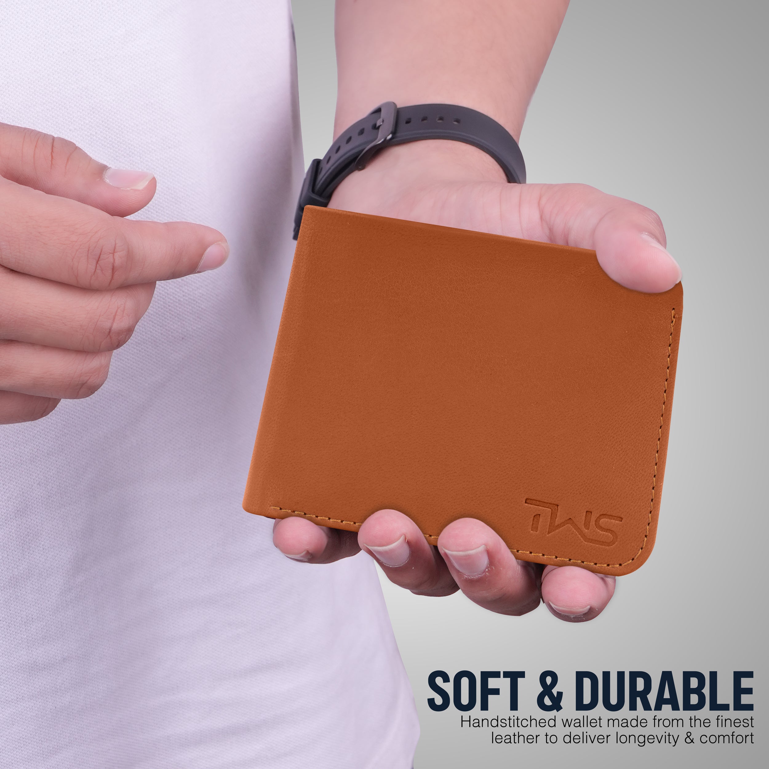 Pure Slim RFID Protected Leather Wallet For Men - Tan