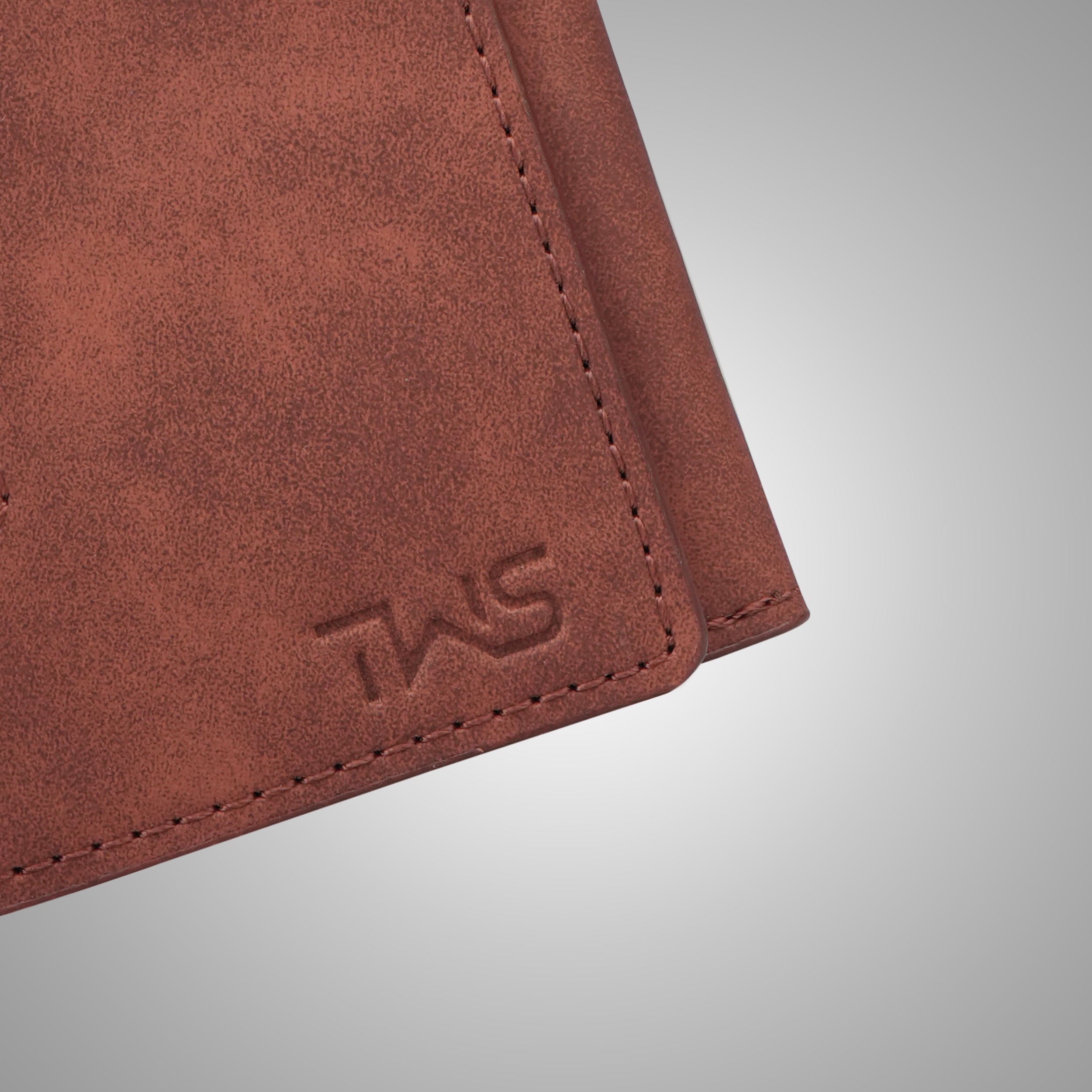 Magna Suede Vegan Leather Cardholder - Brown