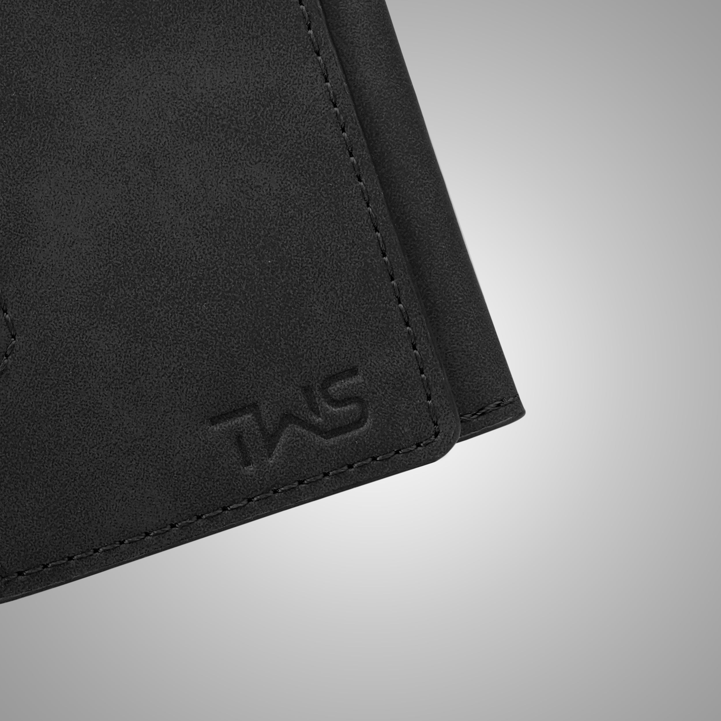 Magna Suede Vegan Leather Cardholder - Black