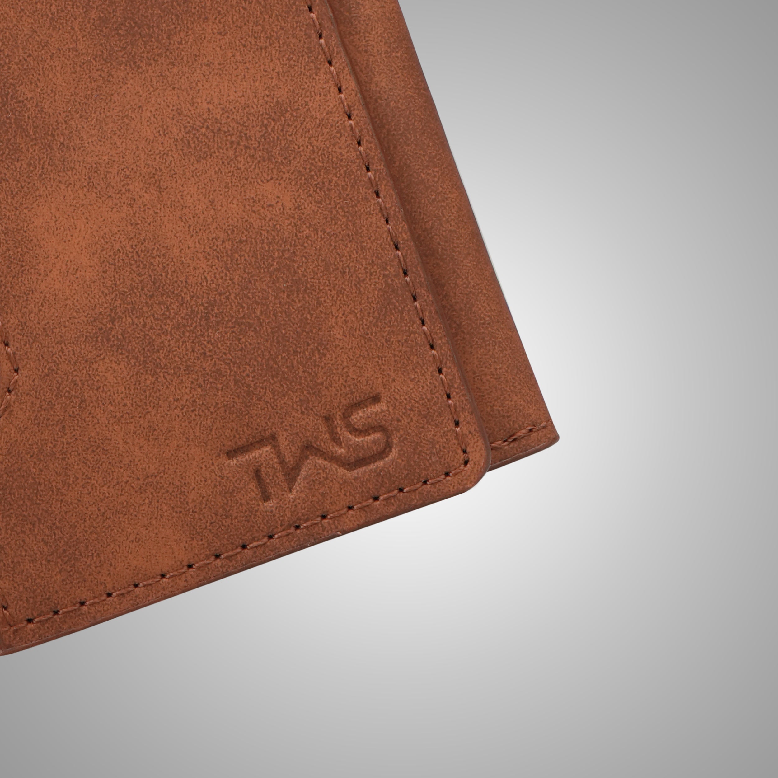 Magna Suede Vegan Leather Cardholder - Tan