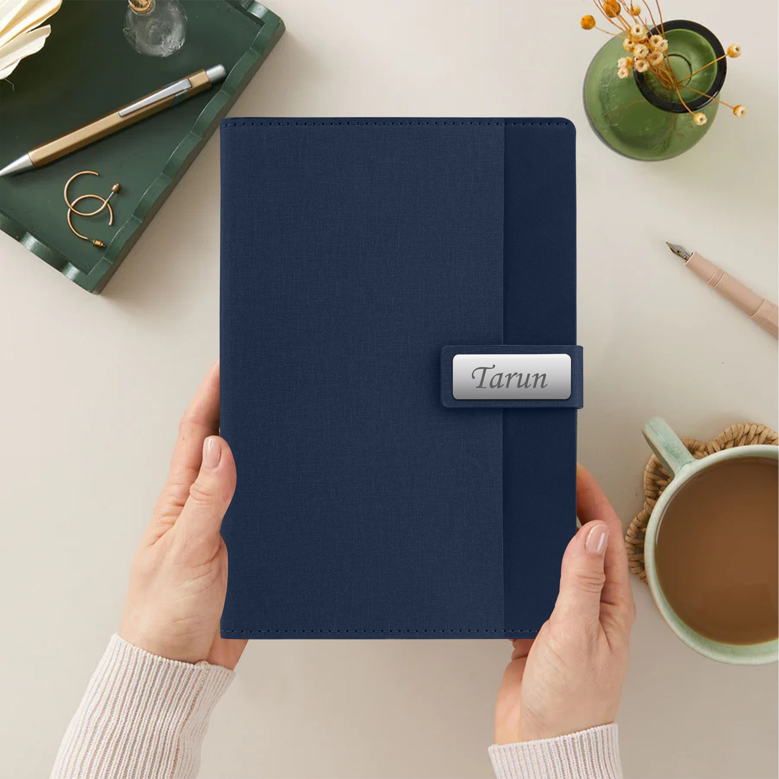 Personalized Shade Sync Diary & Pen Gift Set - Blue