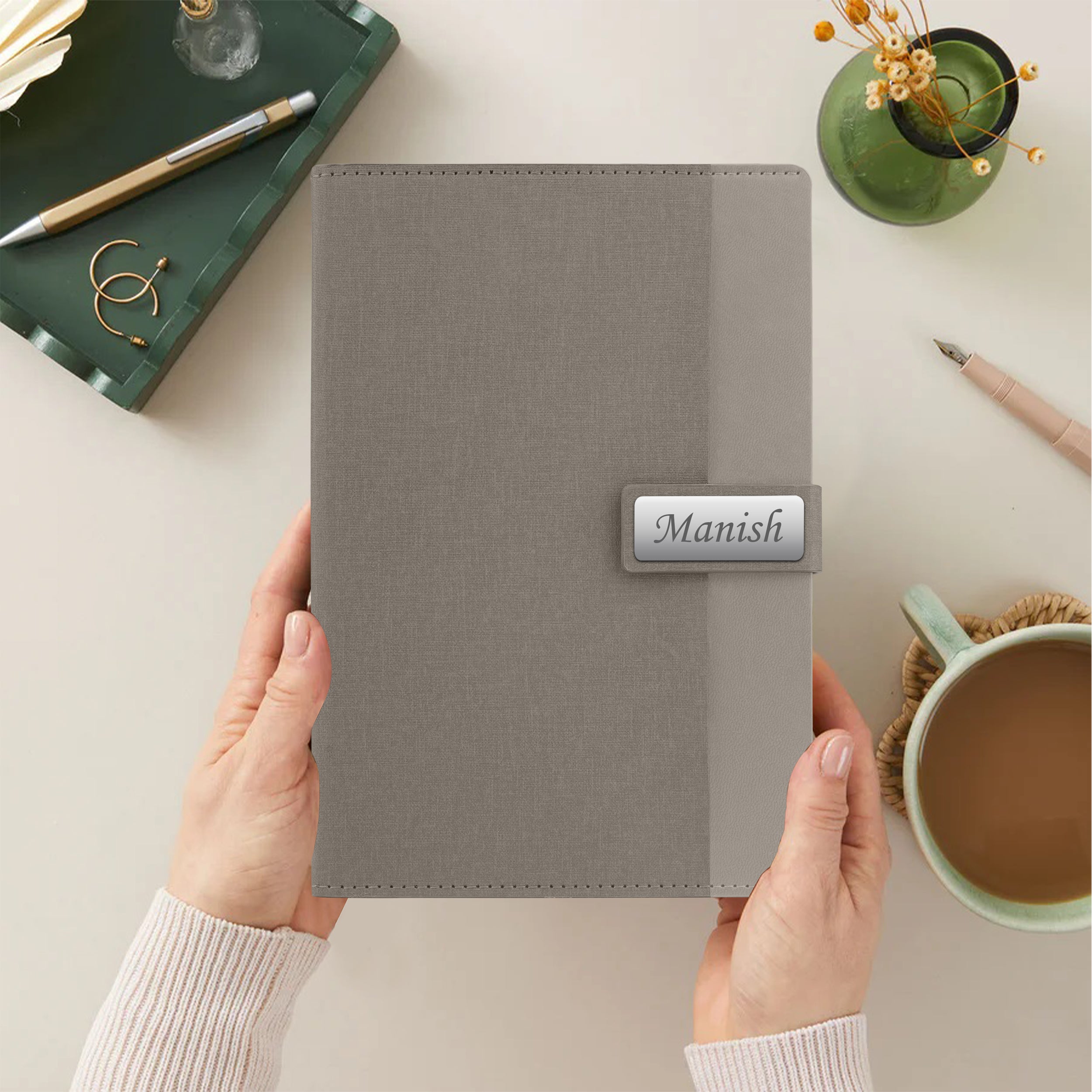 Personalized Shade Sync Diary & Pen Gift Set - Grey