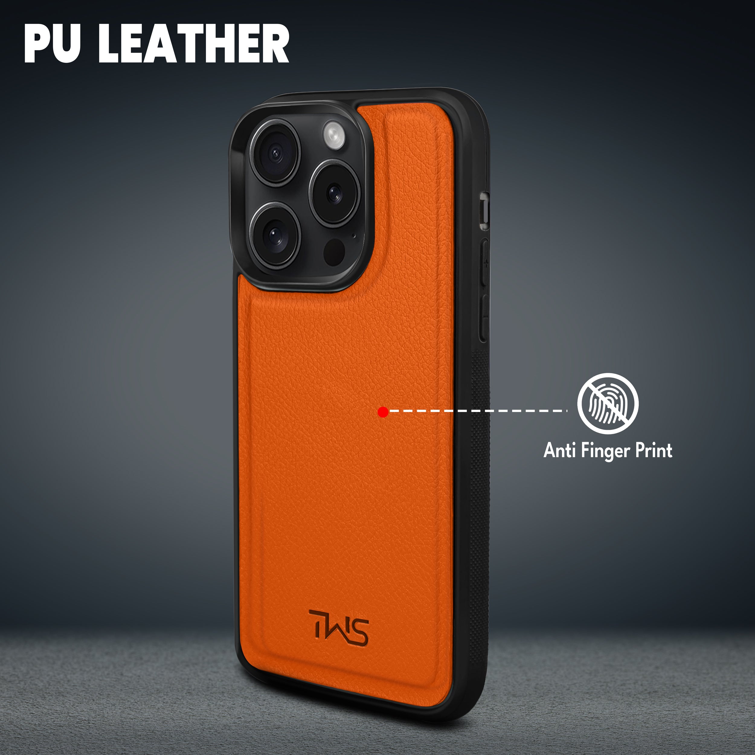 Premium Vegan Leather iPhone Case Cover - Orange