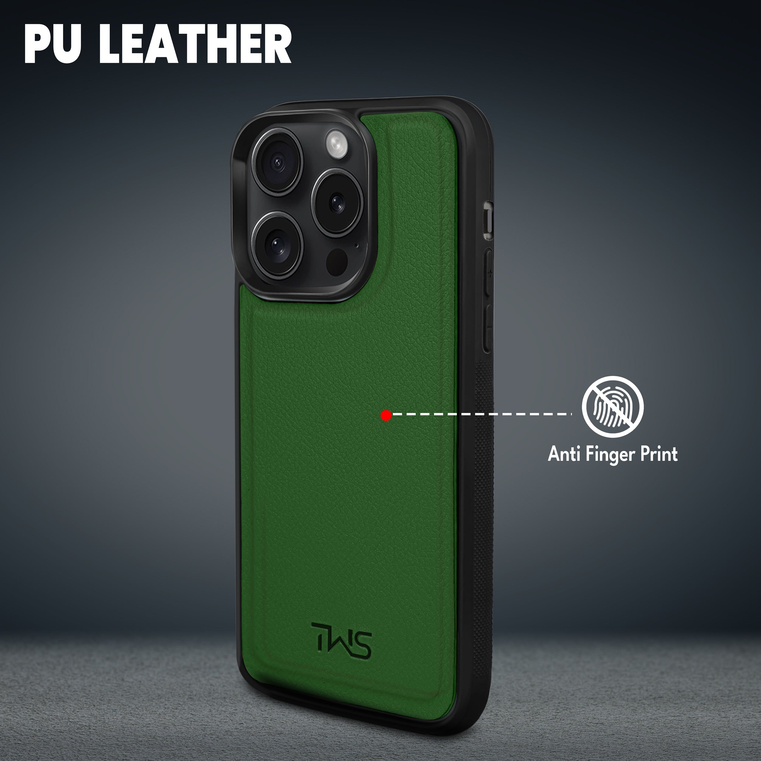 Premium Vegan Leather iPhone Case Cover - Green