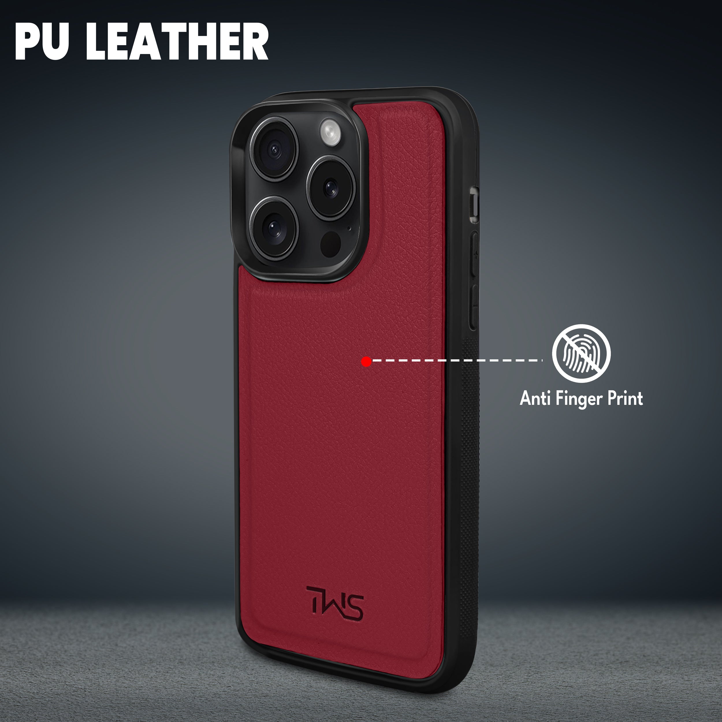 Premium Vegan Leather iPhone Case Cover- Maroon