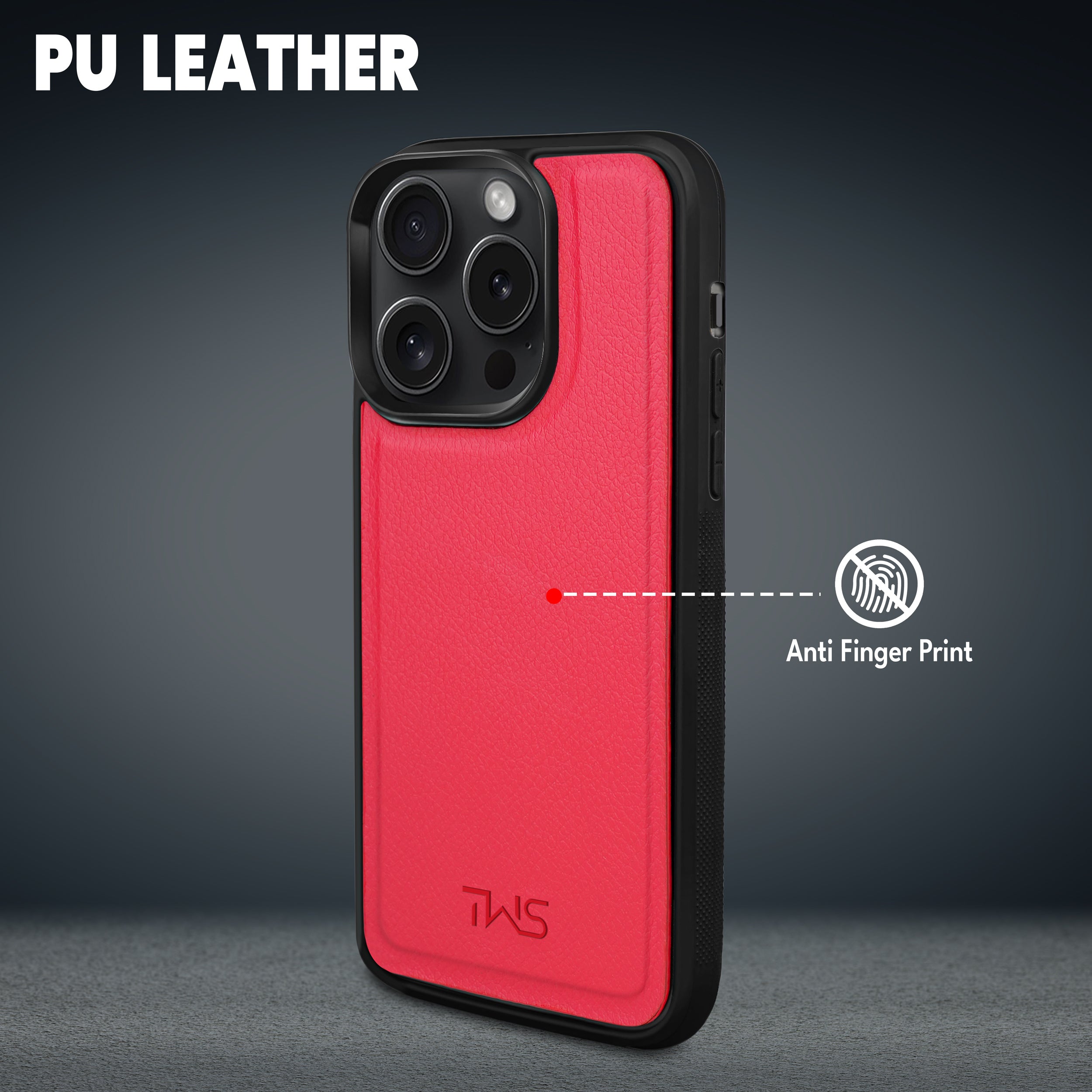 Premium Vegan Leather iPhone Case Cover - Red