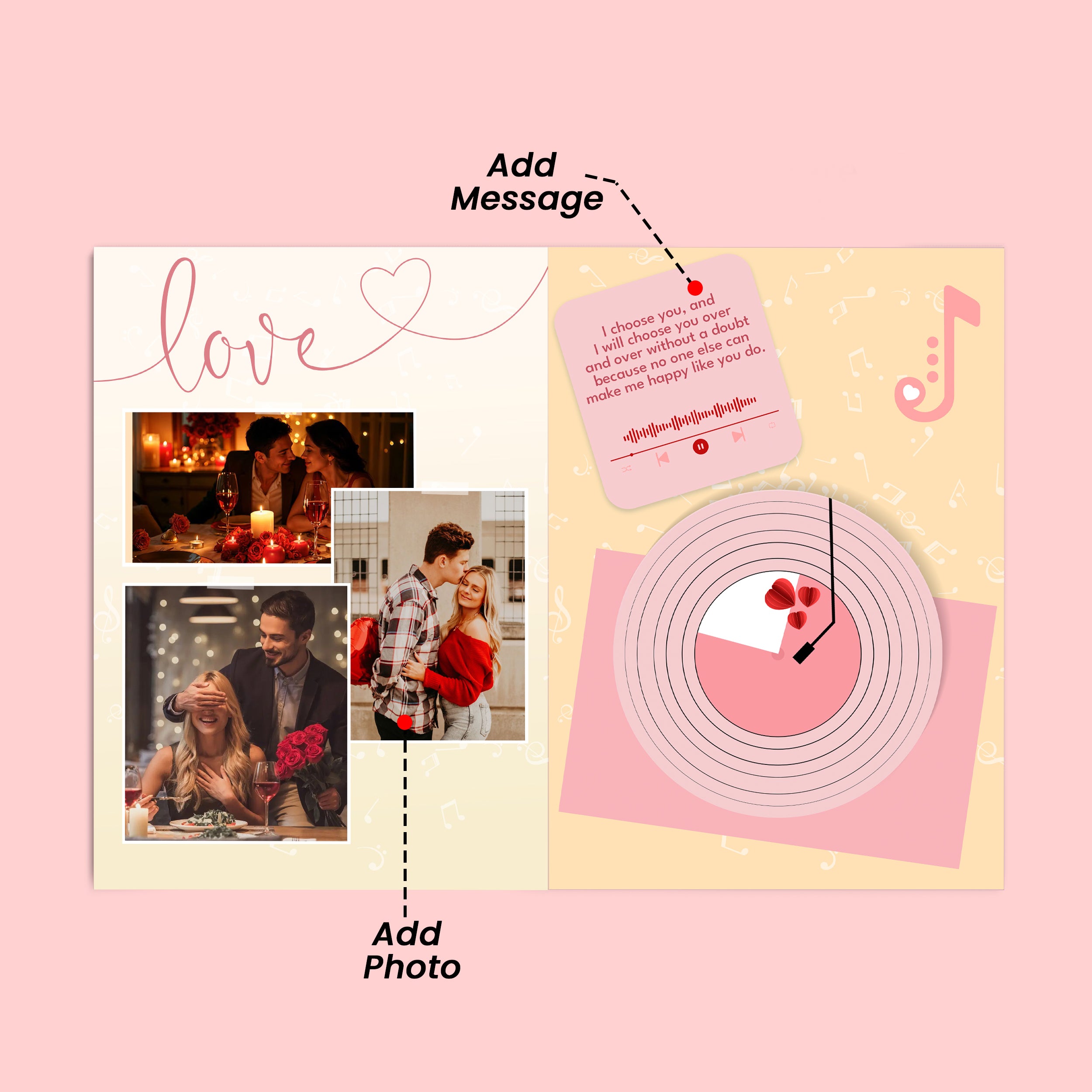 Personalized Valentines Day Audio Greeting Card - Theme 3