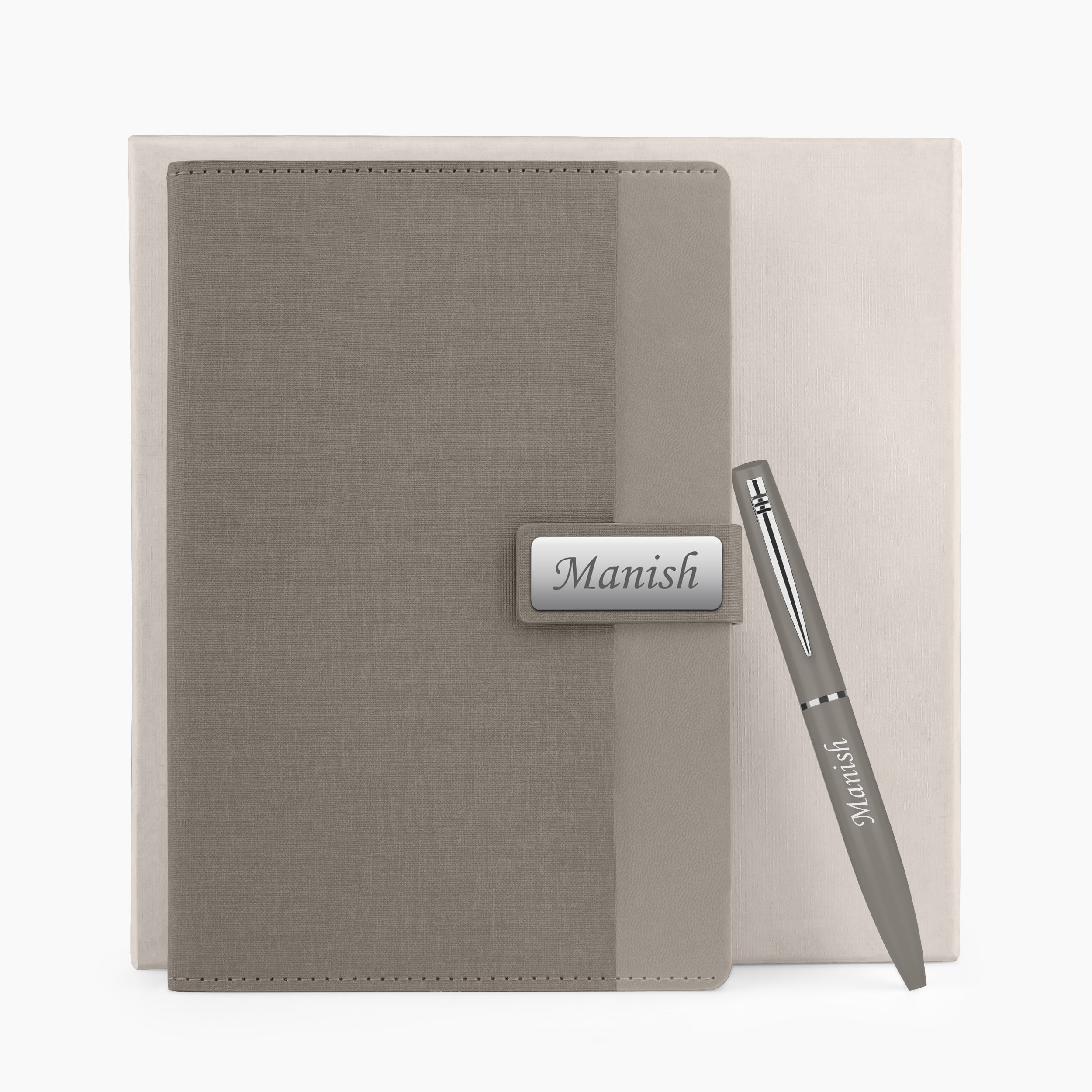 Personalized Shade Sync Diary & Pen Gift Set - Grey