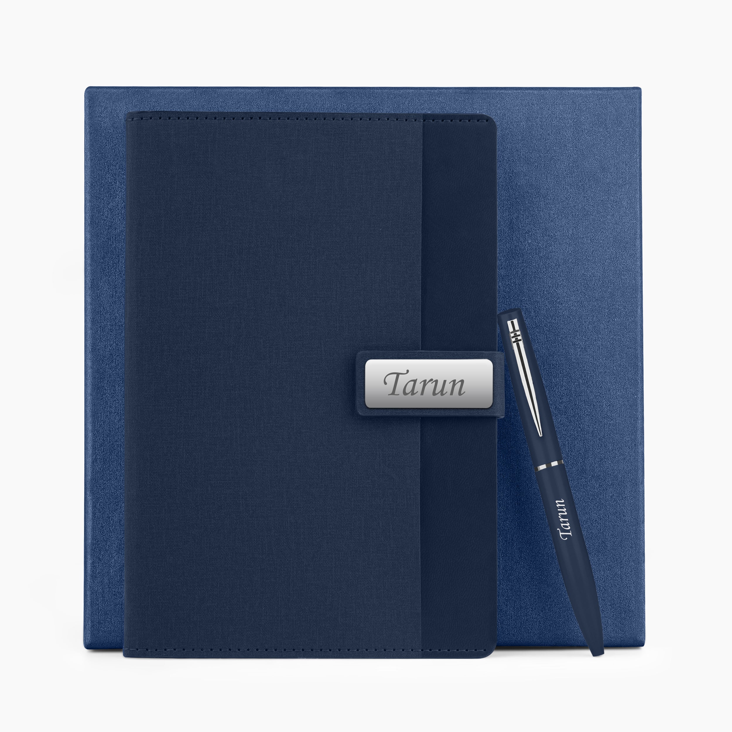 Personalized Shade Sync Diary & Pen Gift Set - Blue