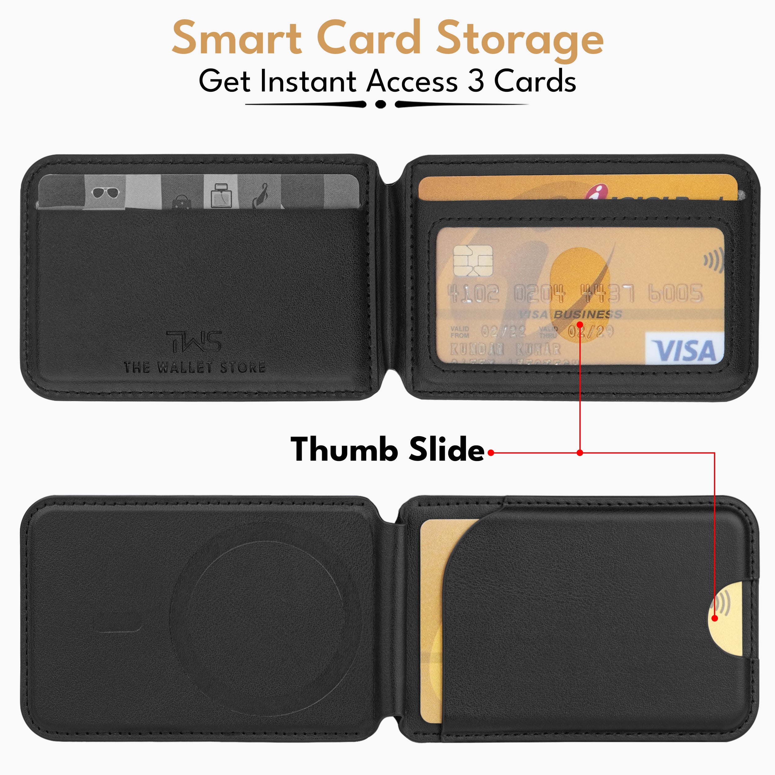 MagSnap Secure Leather Cardholder