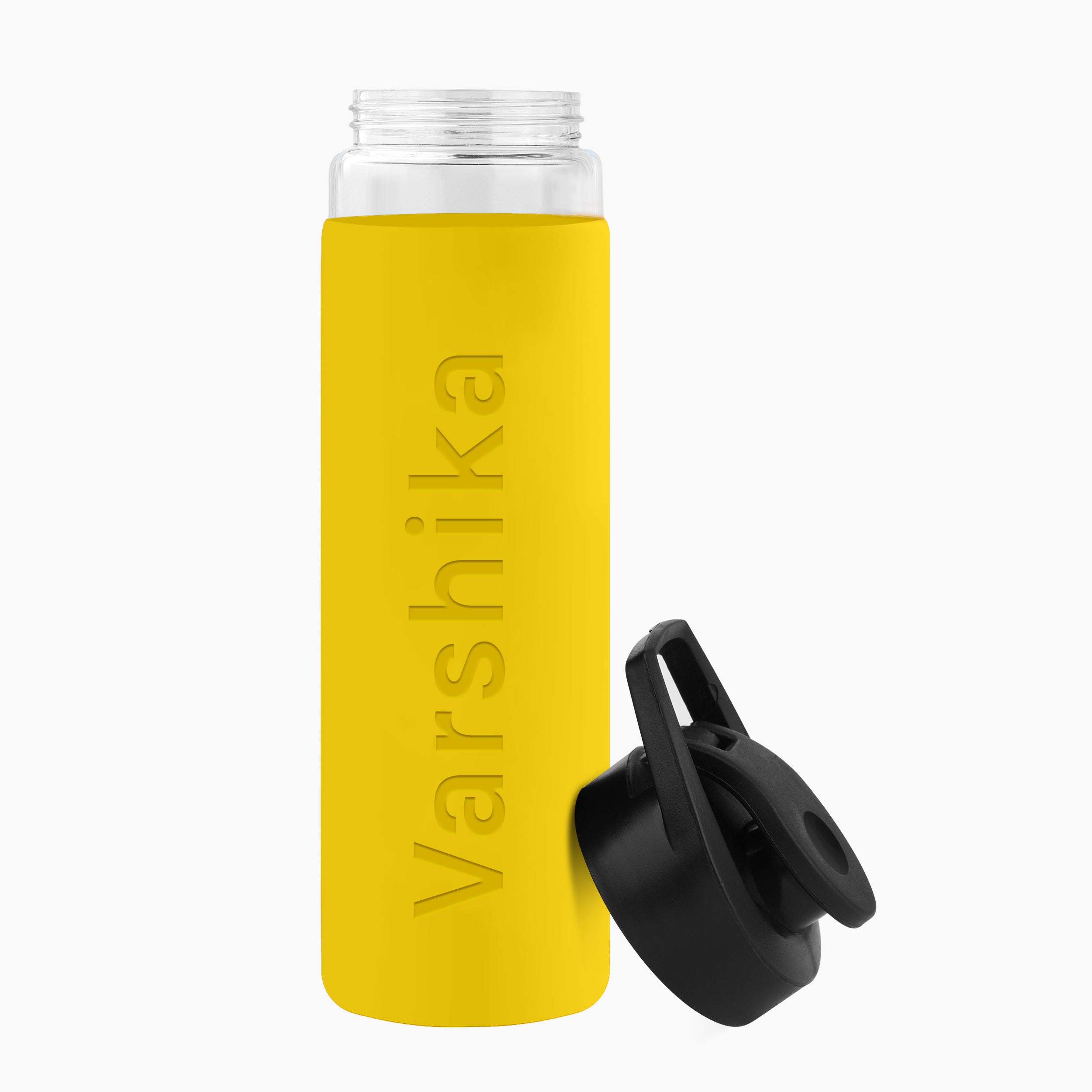 Personalized Pure Wrap Borosilicate Sipper Bottle - Yellow