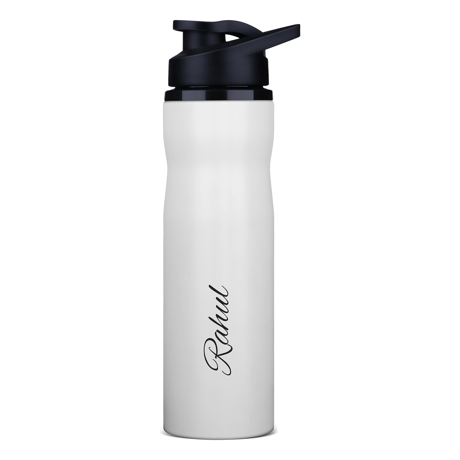 Personalized Neon Stainless Steel Sipper Water Bottle - White