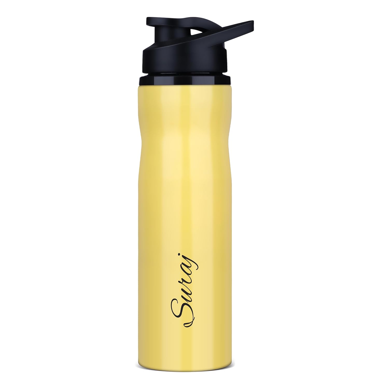 Personalized Neon Stainless Steel Sipper Water Bottle - Yellow