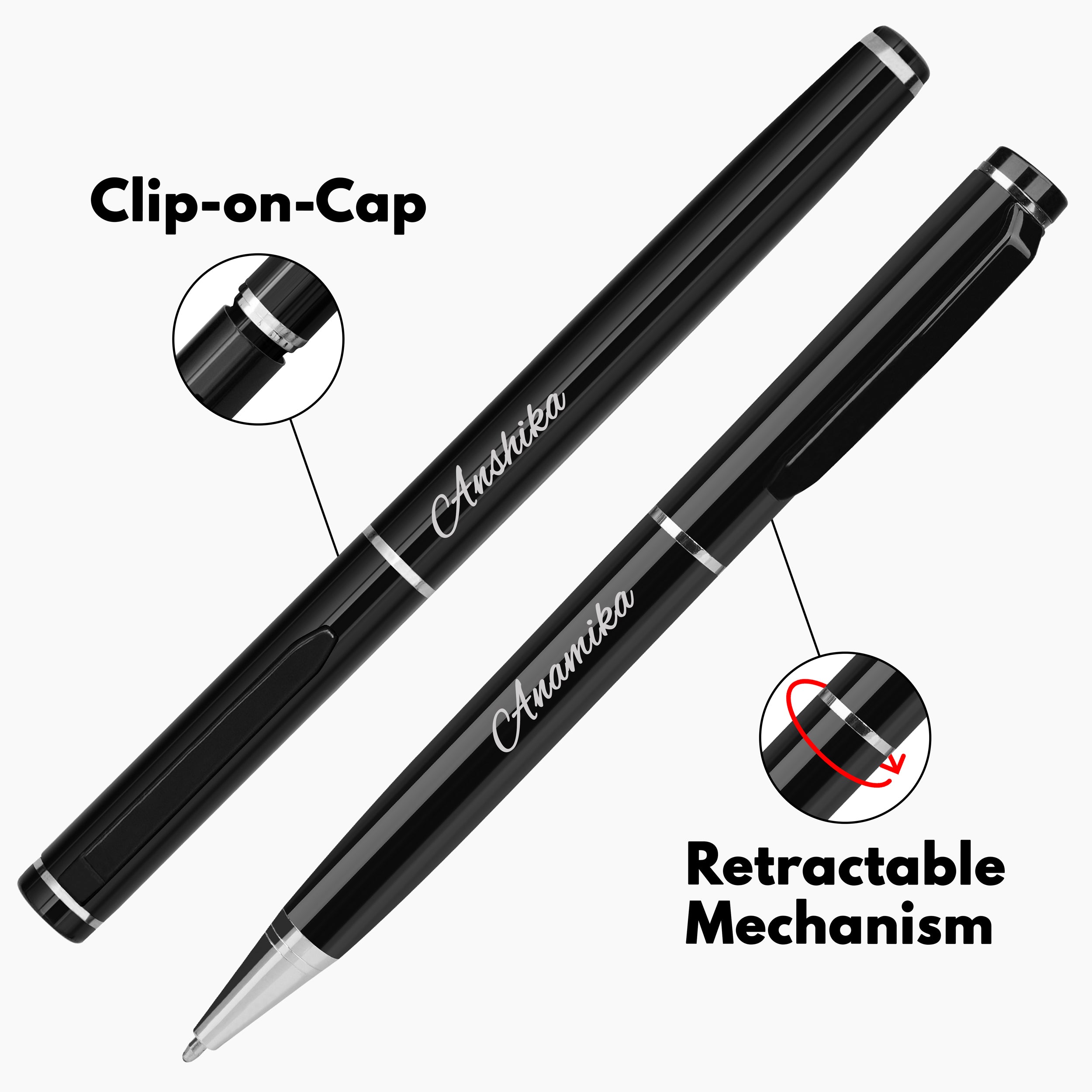 Personalized Bespoke Ball Pen Gift Set - Black