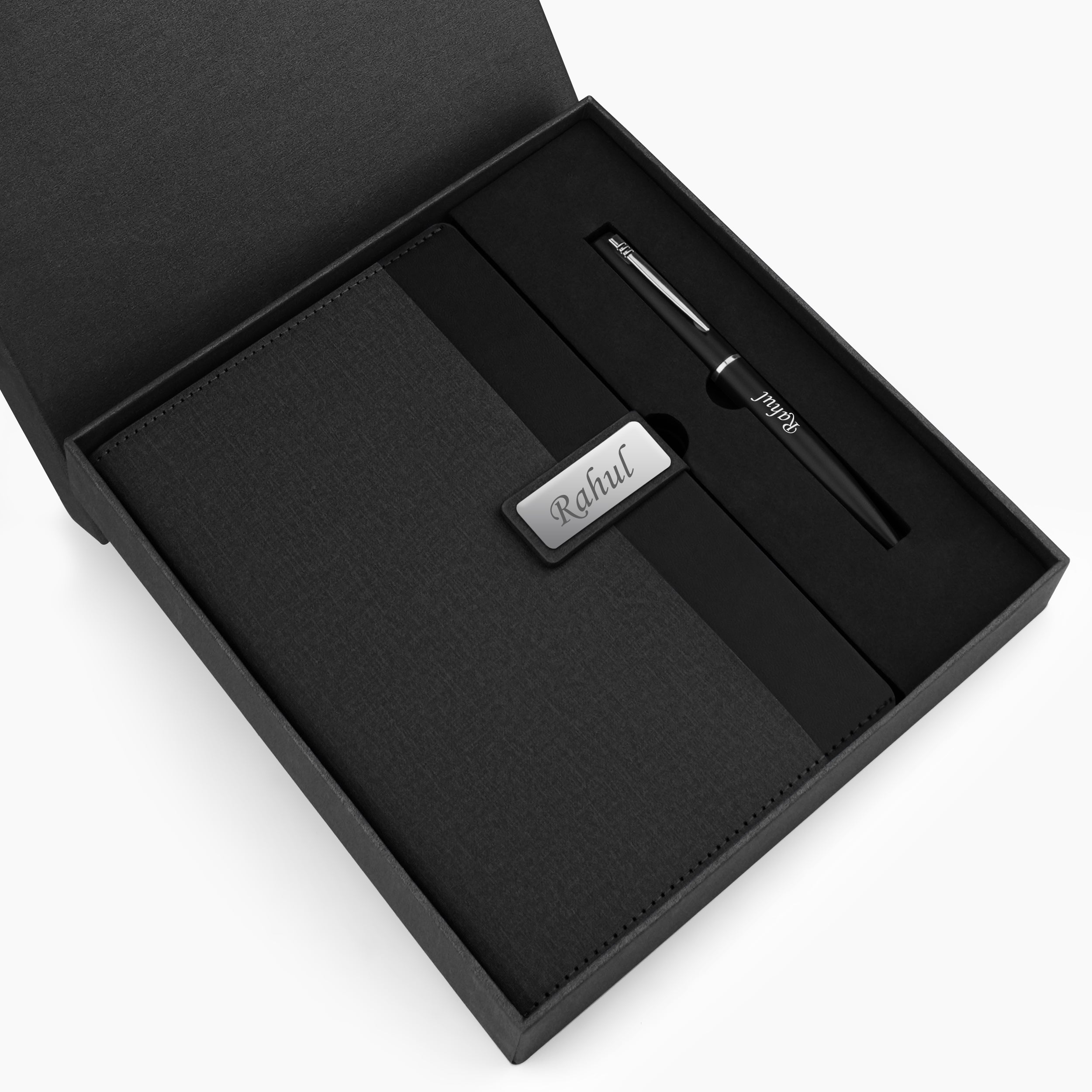 Personalized Shade Sync Diary & Pen Gift Set - Black