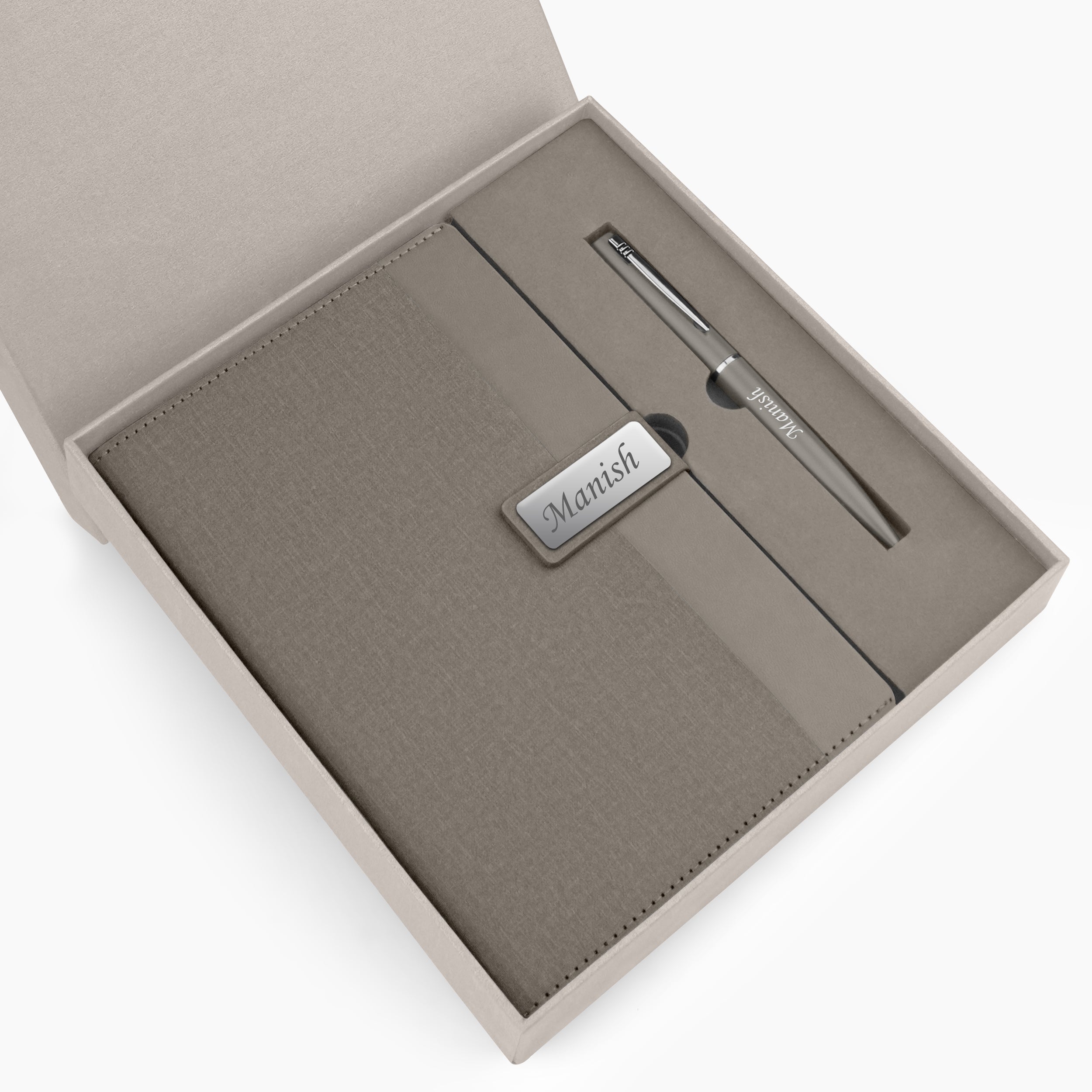 Personalized Shade Sync Diary & Pen Gift Set - Grey