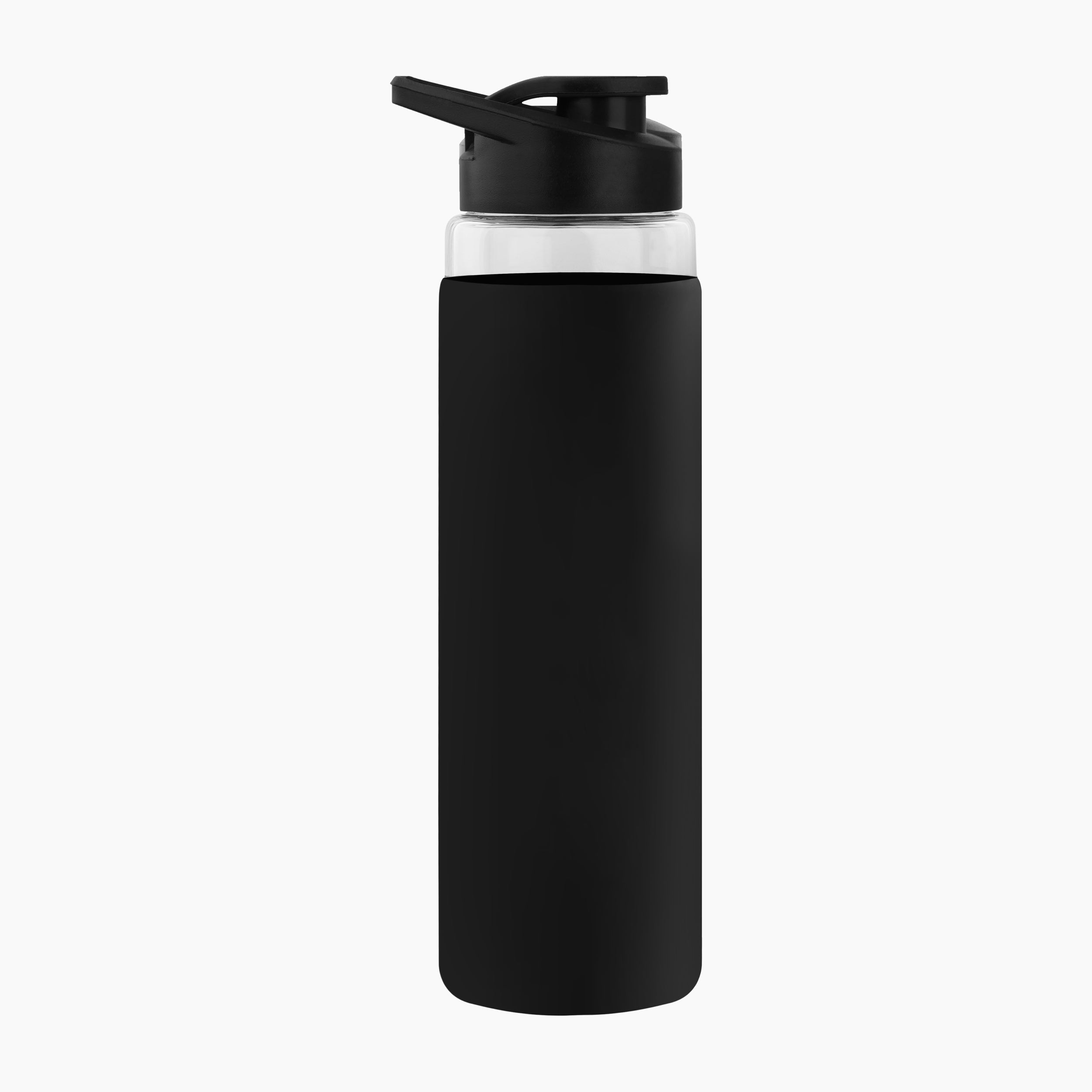 Personalized Pure Wrap Borosilicate Sipper Bottle - Black