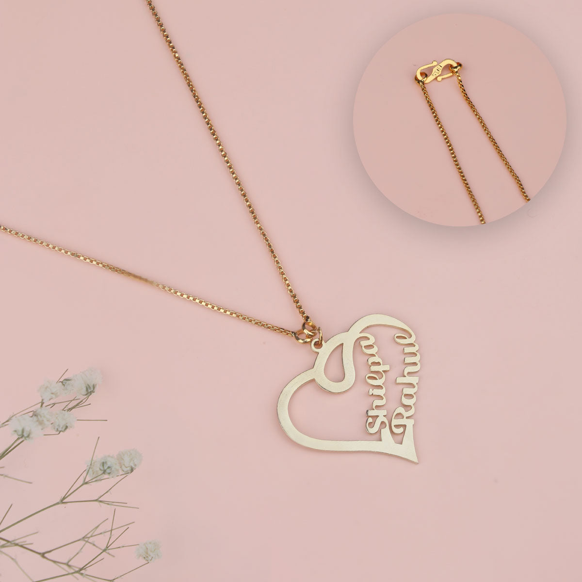 Heart Shaped Customized Couple Name Necklace at Rs 899/piece