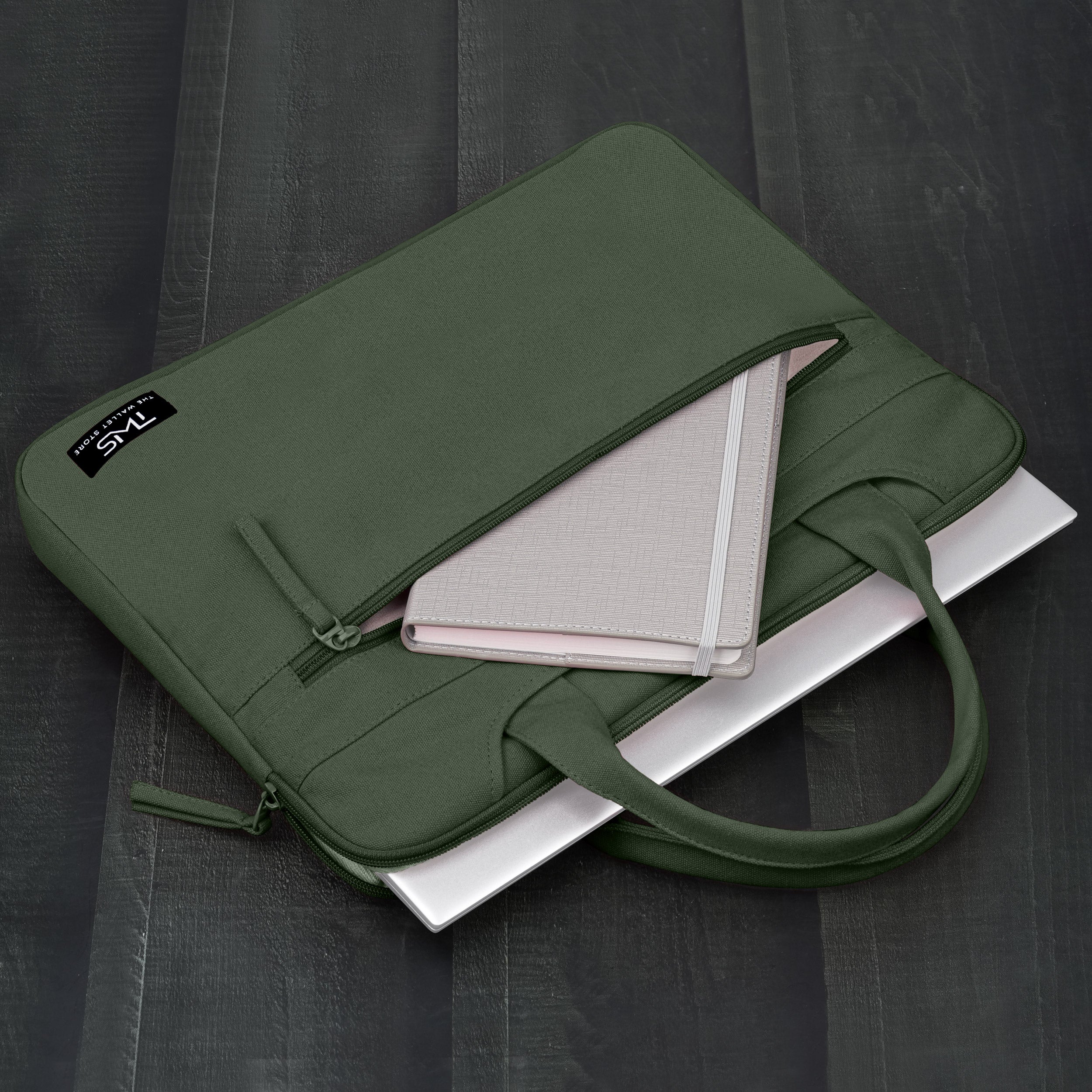 EcoCarry Canvas Laptop Bag - Olive