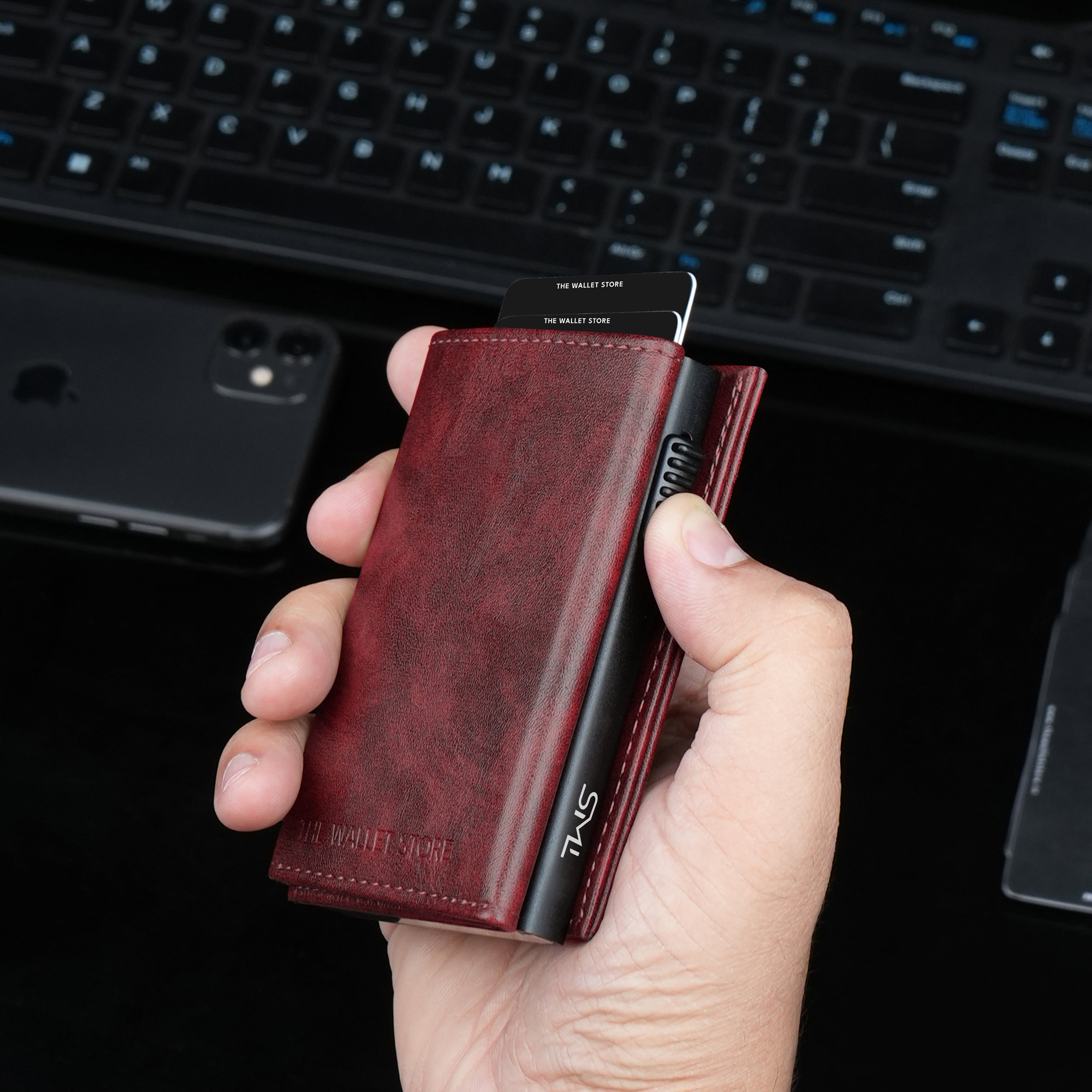 Defender RFID Protected Wallet Cardholder - Wine