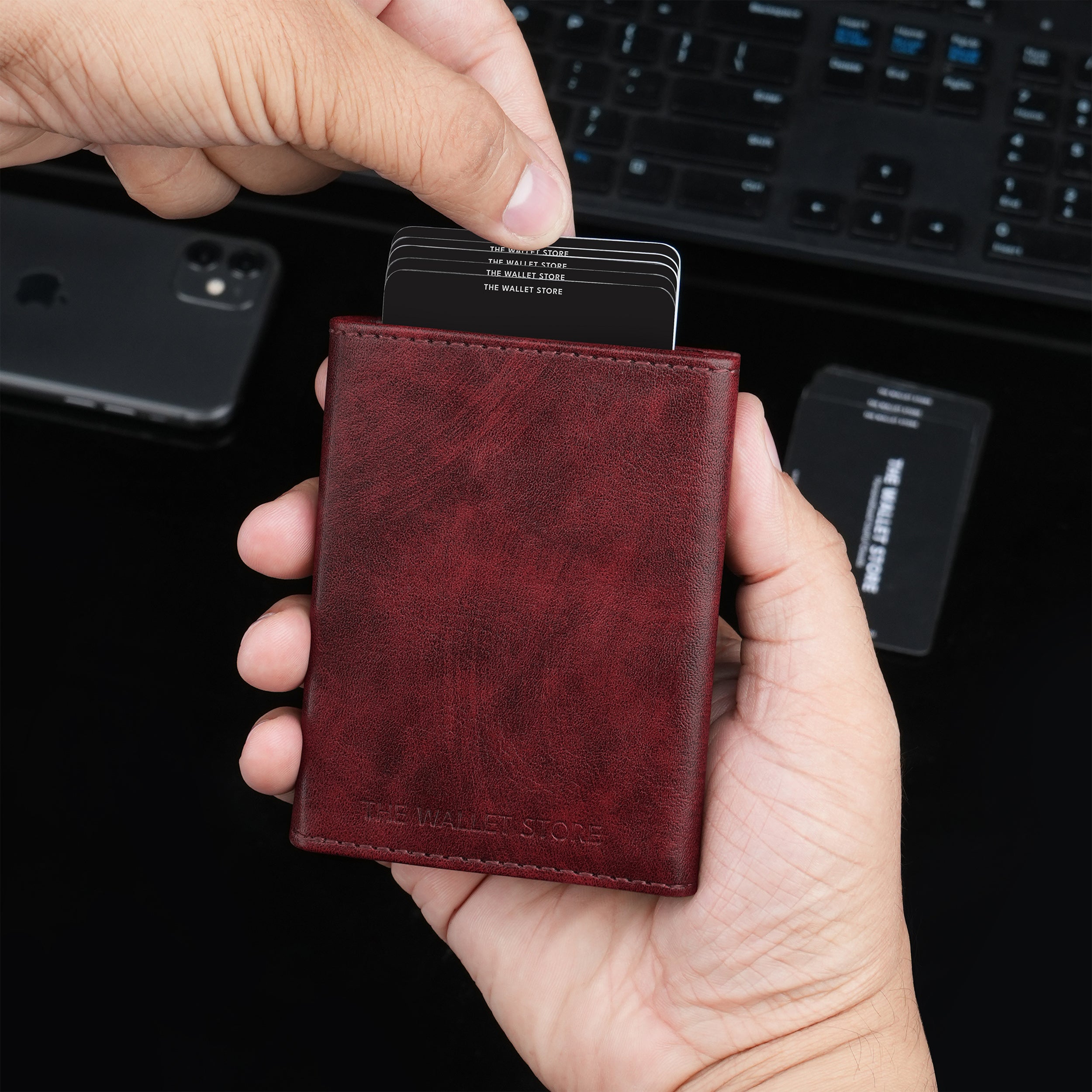 Defender RFID Protected Wallet Cardholder - Wine