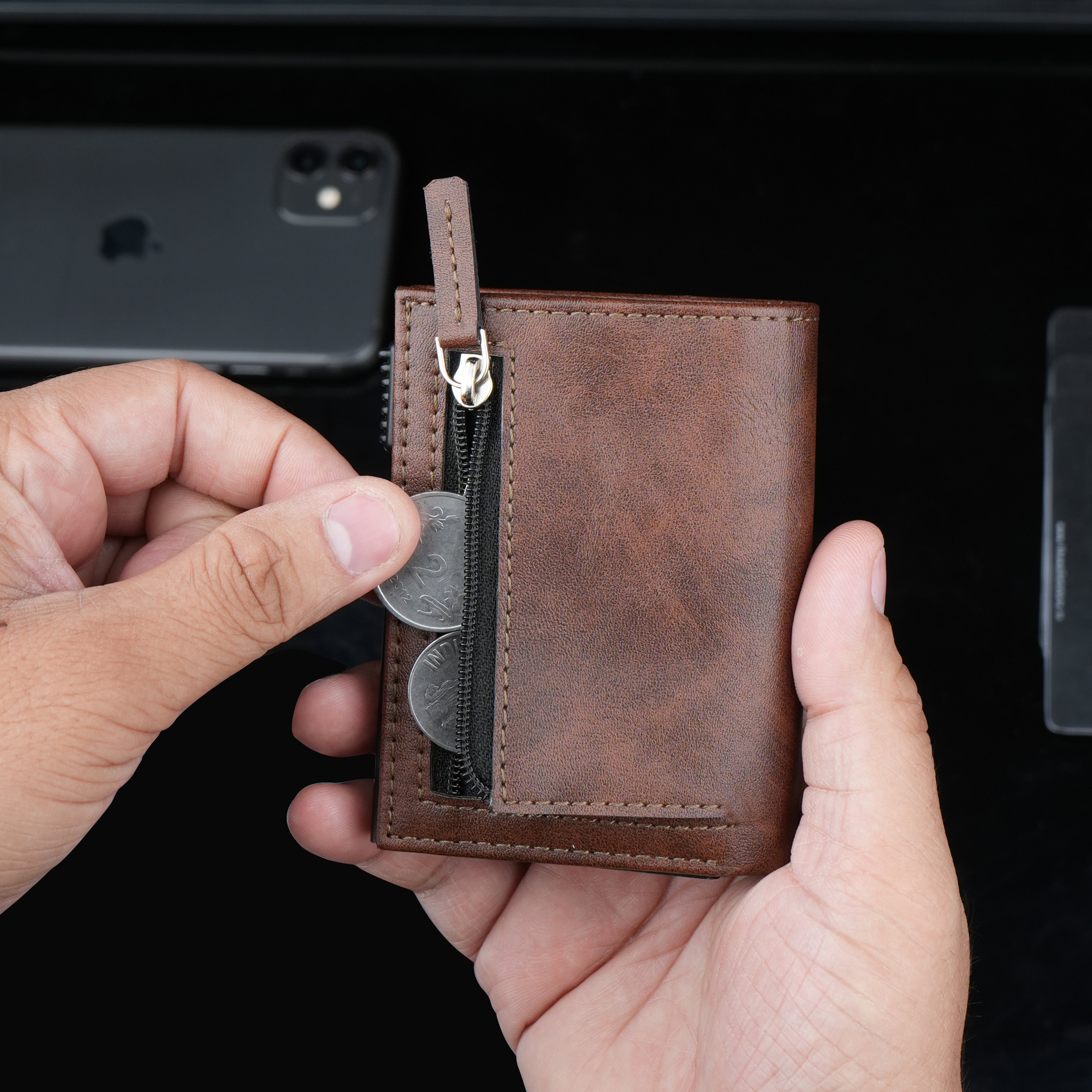 Defender RFID Protected Wallet Cardholder - Brown